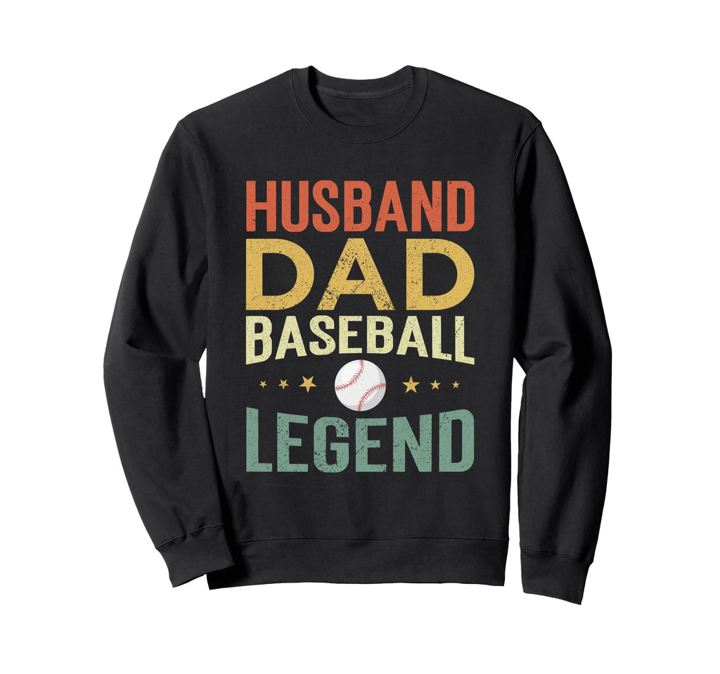 Baseball Player Husband Dad Sweatshirt - Minimalist Print Men Women - T-Shirt, Sweatshirt, Hoodie