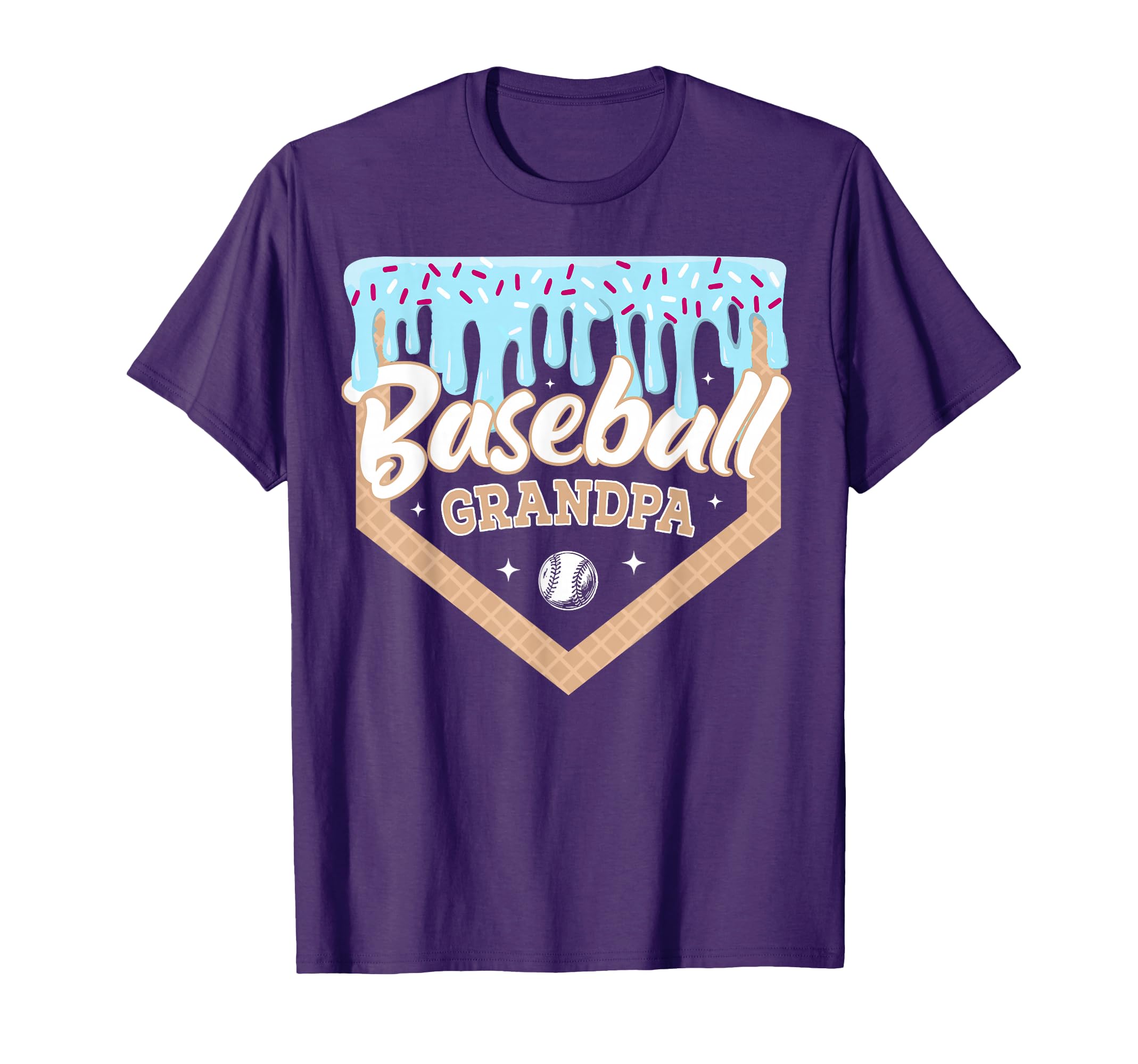 Baseball Drip Grandpa Ice Cream Home Plate T-Shirt - Trendy Graphic Unisex - T-Shirt, Sweatshirt, Hoodie
