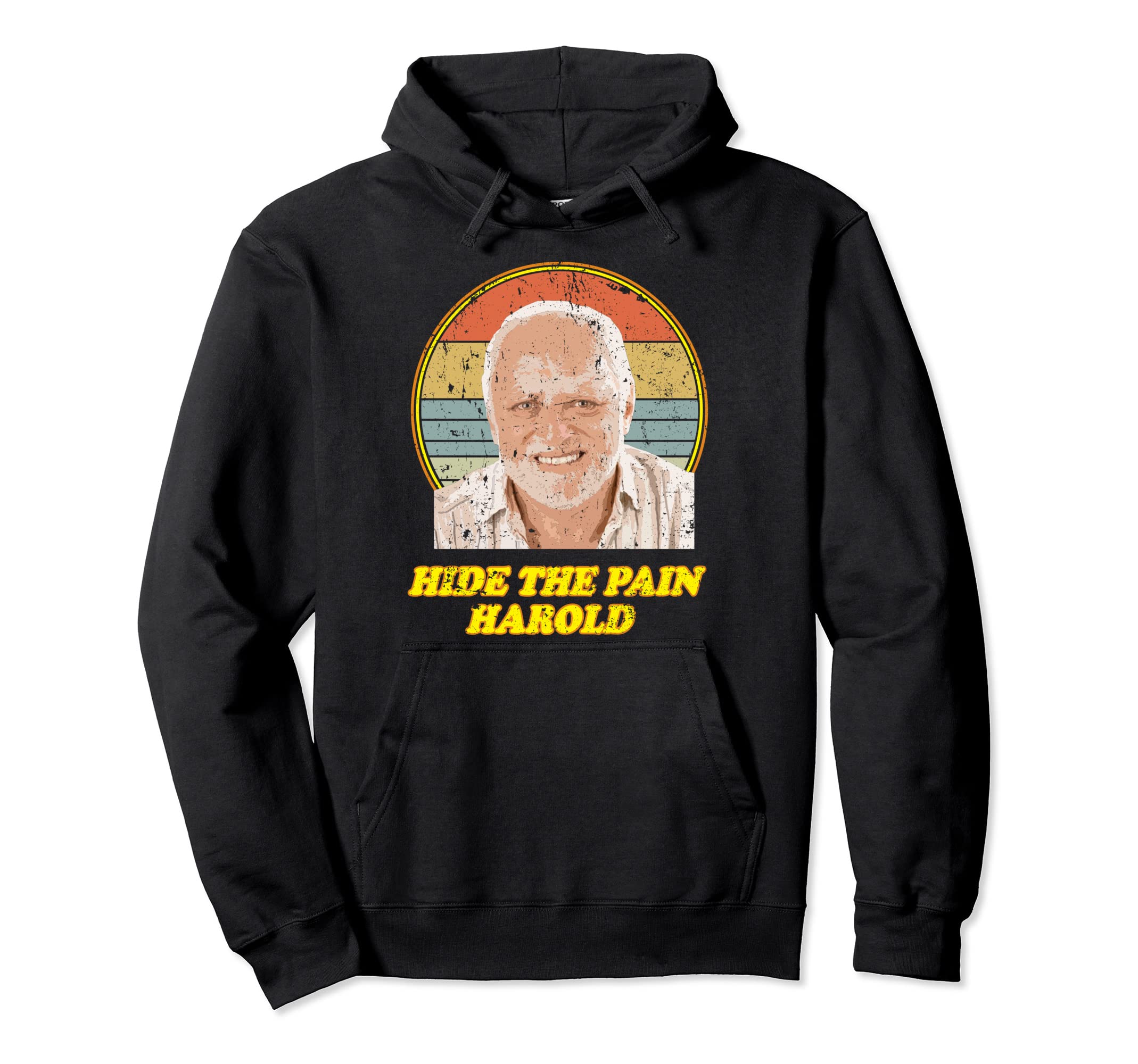 Hide Pain Harold Sunset Distressed Hoodie - Minimalist Print Men Women - T-Shirt, Sweatshirt, Hoodie