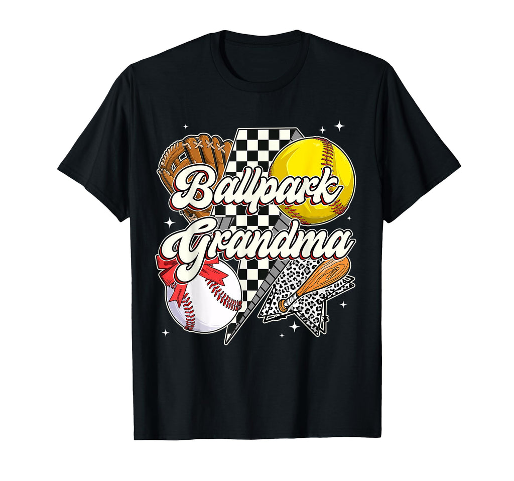 Ballpark Grandma Tball Baseball Softball T-Shirt - Graphic Print Unisex - T-Shirt, Sweatshirt, Hoodie