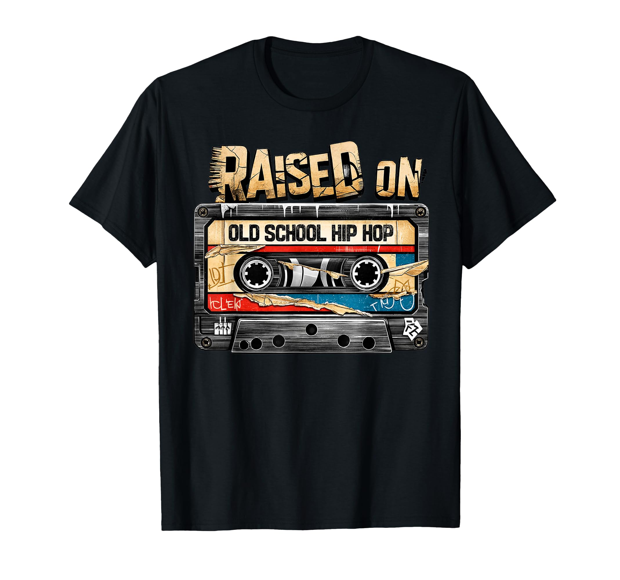 Raised Old School Hip Hop Cassette T-Shirt - Novelty Apparel Men Women - T-Shirt, Sweatshirt, Hoodie