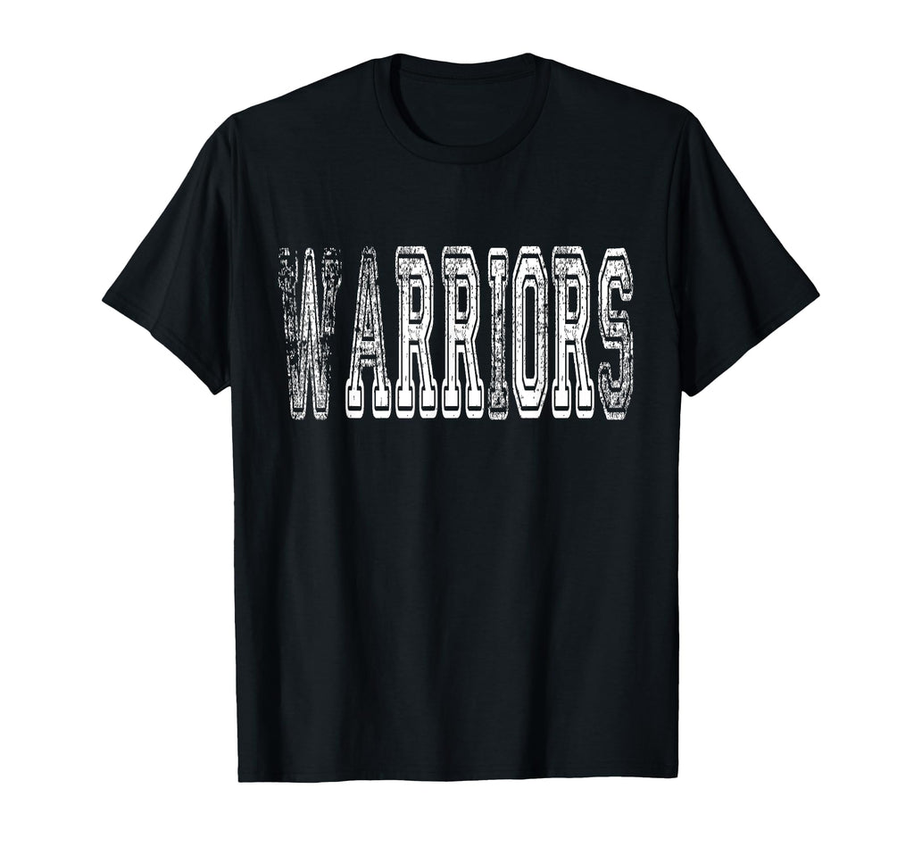 Warriors Mascot Distressed School T-Shirt - Fun Novelty Design for Adults - T-Shirt, Sweatshirt, Hoodie
