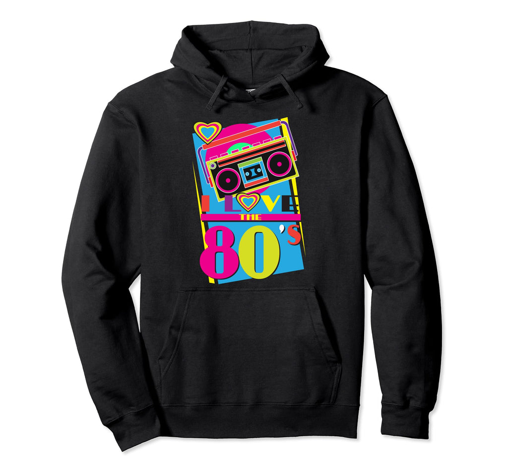 I Love 80S Eighties Stereo Cassette Hoodie - Fun Novelty Design Men Women - T-Shirt, Sweatshirt, Hoodie
