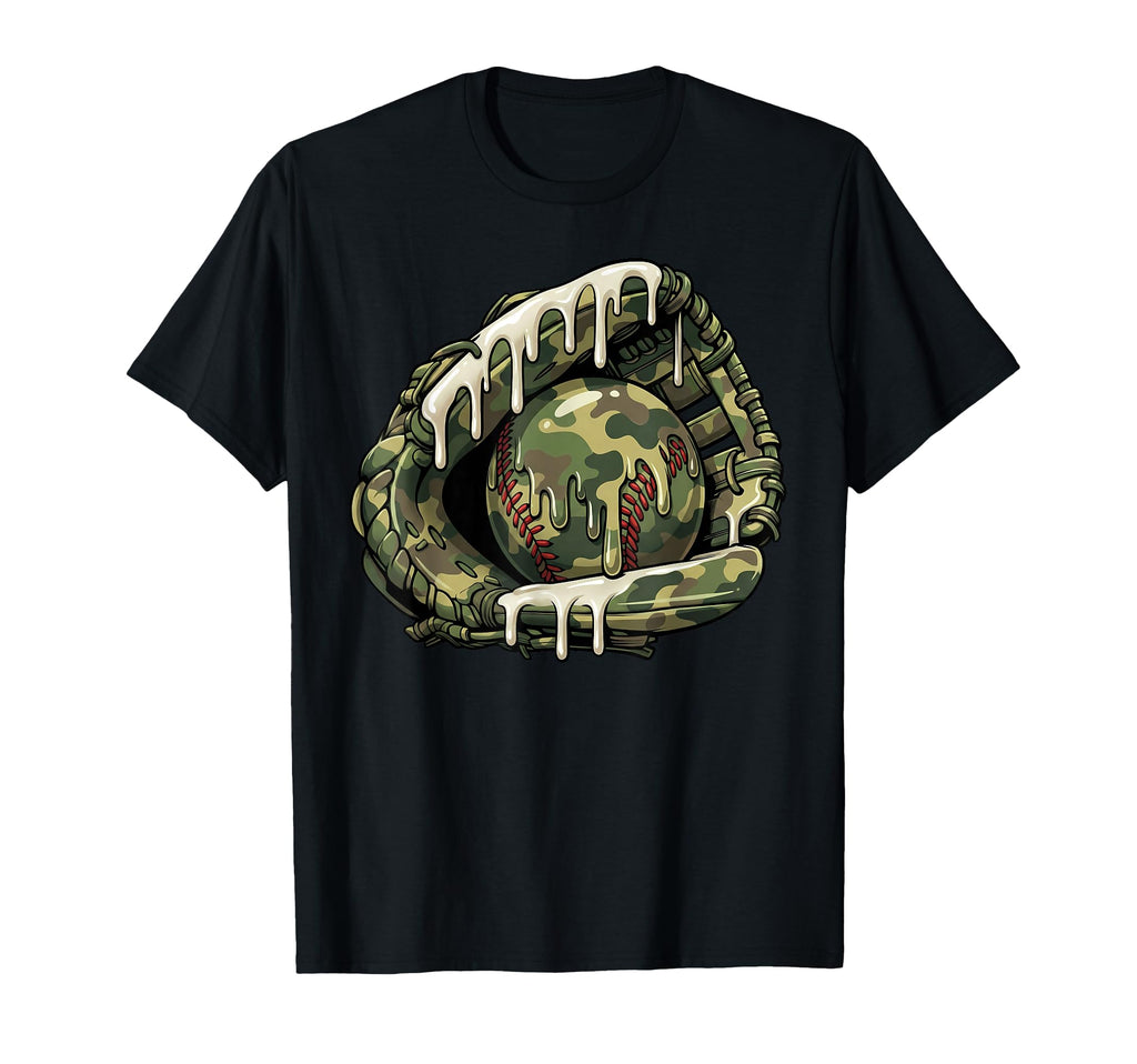 Baseball Drip Ice Cream Sprinkles Camo T-Shirt - Novelty Apparel Unisex - T-Shirt, Sweatshirt, Hoodie