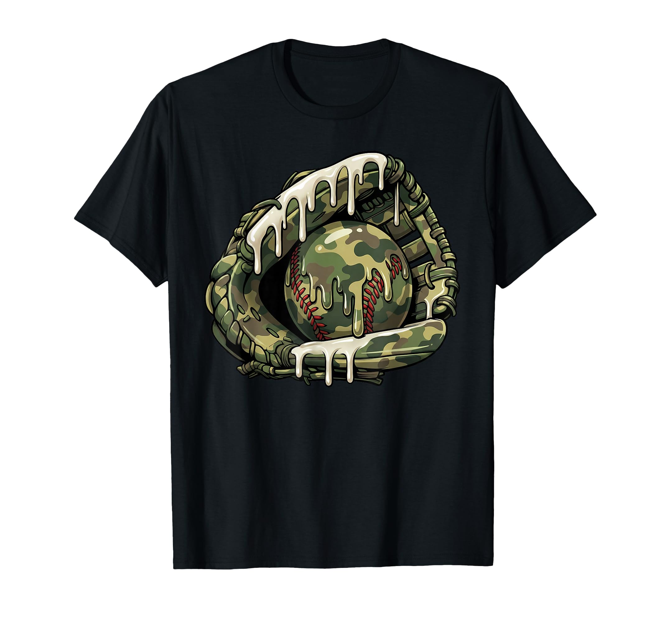 Baseball Drip Ice Cream Sprinkles Camo T-Shirt - Novelty Apparel Unisex - T-Shirt, Sweatshirt, Hoodie