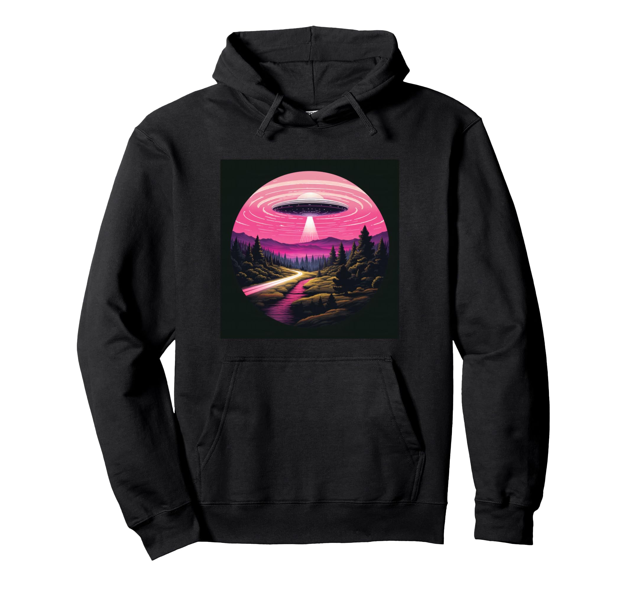 Alien Abduction Alien Vaporwave Ufo Hoodie - Minimalist Print for Adults - T-Shirt, Sweatshirt, Hoodie