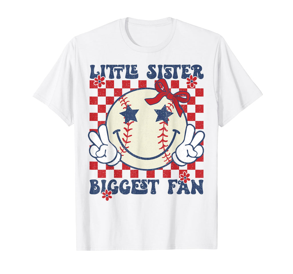 Baseball Little Sister Biggest Fan T-Shirt - Aesthetic Graphic Unisex - T-Shirt, Sweatshirt, Hoodie