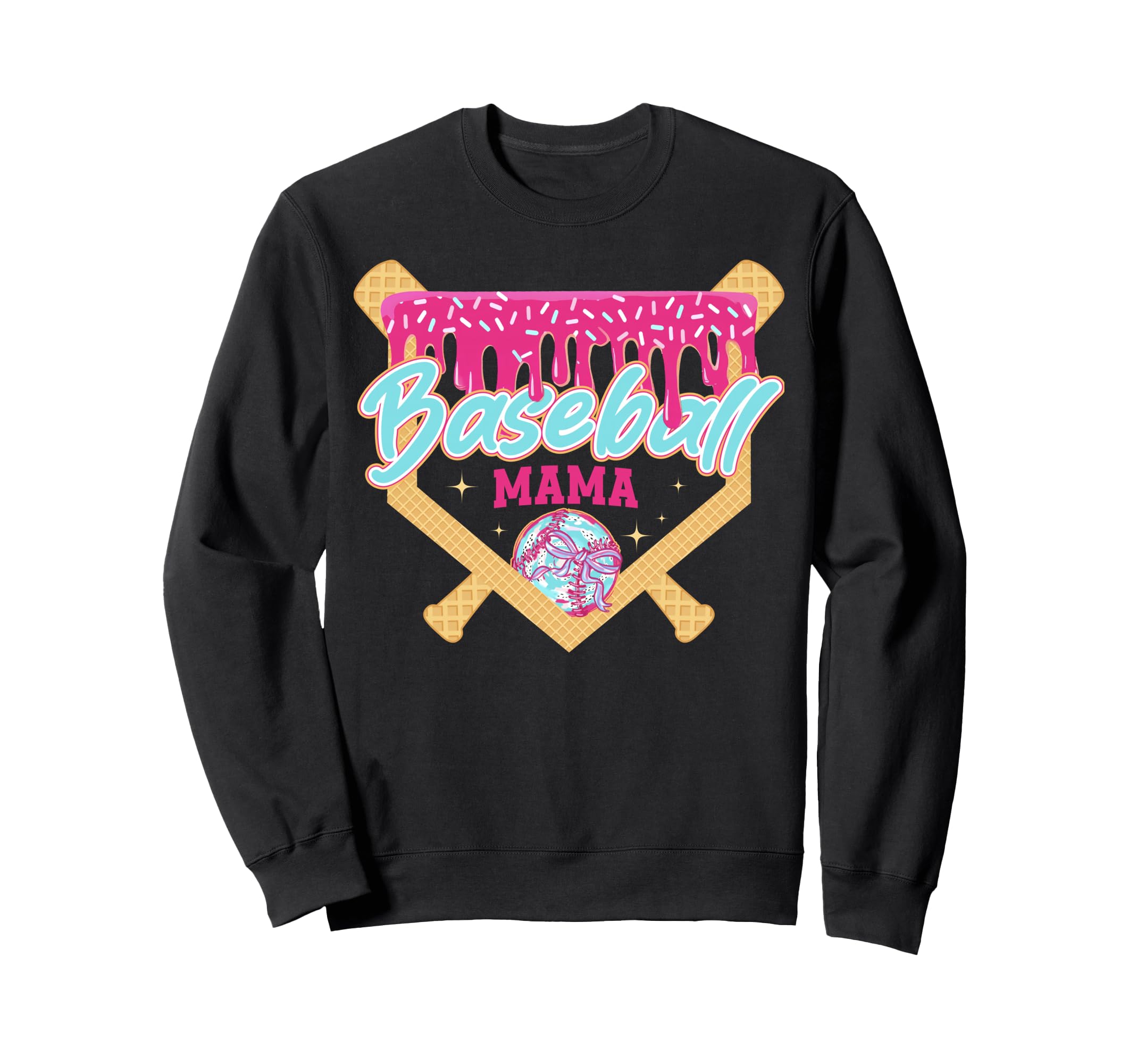 Baseball Mom Drip Ice Cream Sweatshirt - Streetwear Style for Adults - T-Shirt, Sweatshirt, Hoodie