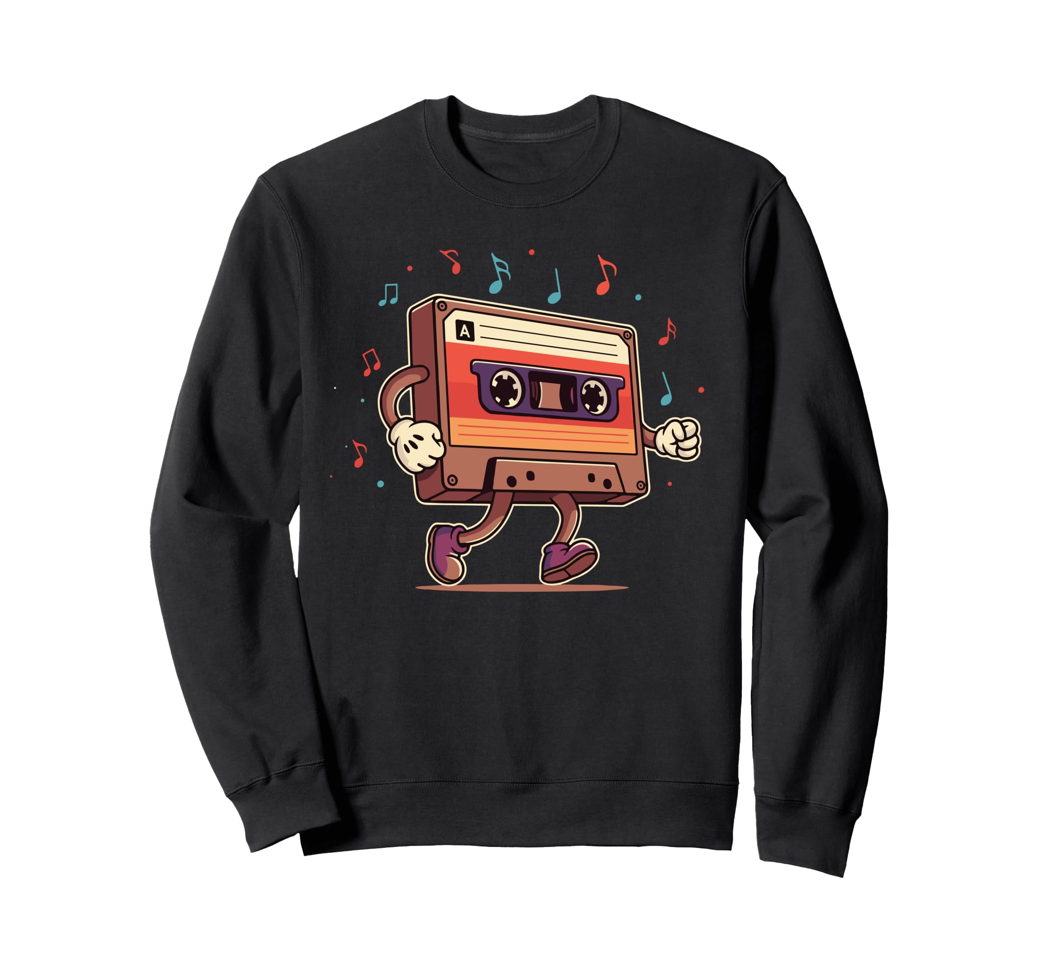 Whimsical Dancing Cassette Tape Music Sweatshirt - Trendy Graphic Men Women - T-Shirt, Sweatshirt, Hoodie