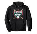 Dugout Mama Mom Baseball Parent T Hoodie - Fun Novelty Design for Adults - T-Shirt, Sweatshirt, Hoodie