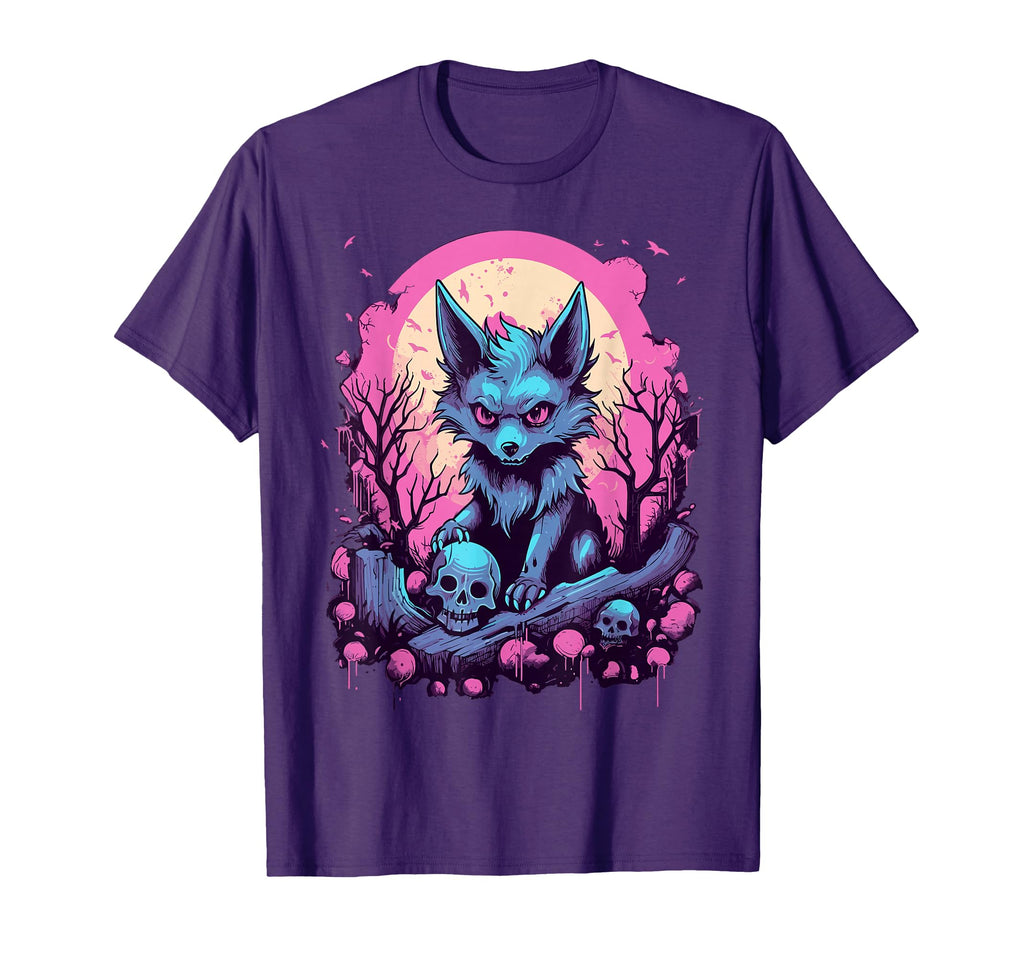 Wolf Pastel Goth Kawaii Creepy Stuff T-Shirt - Fun Novelty Design Unisex - T-Shirt, Sweatshirt, Hoodie