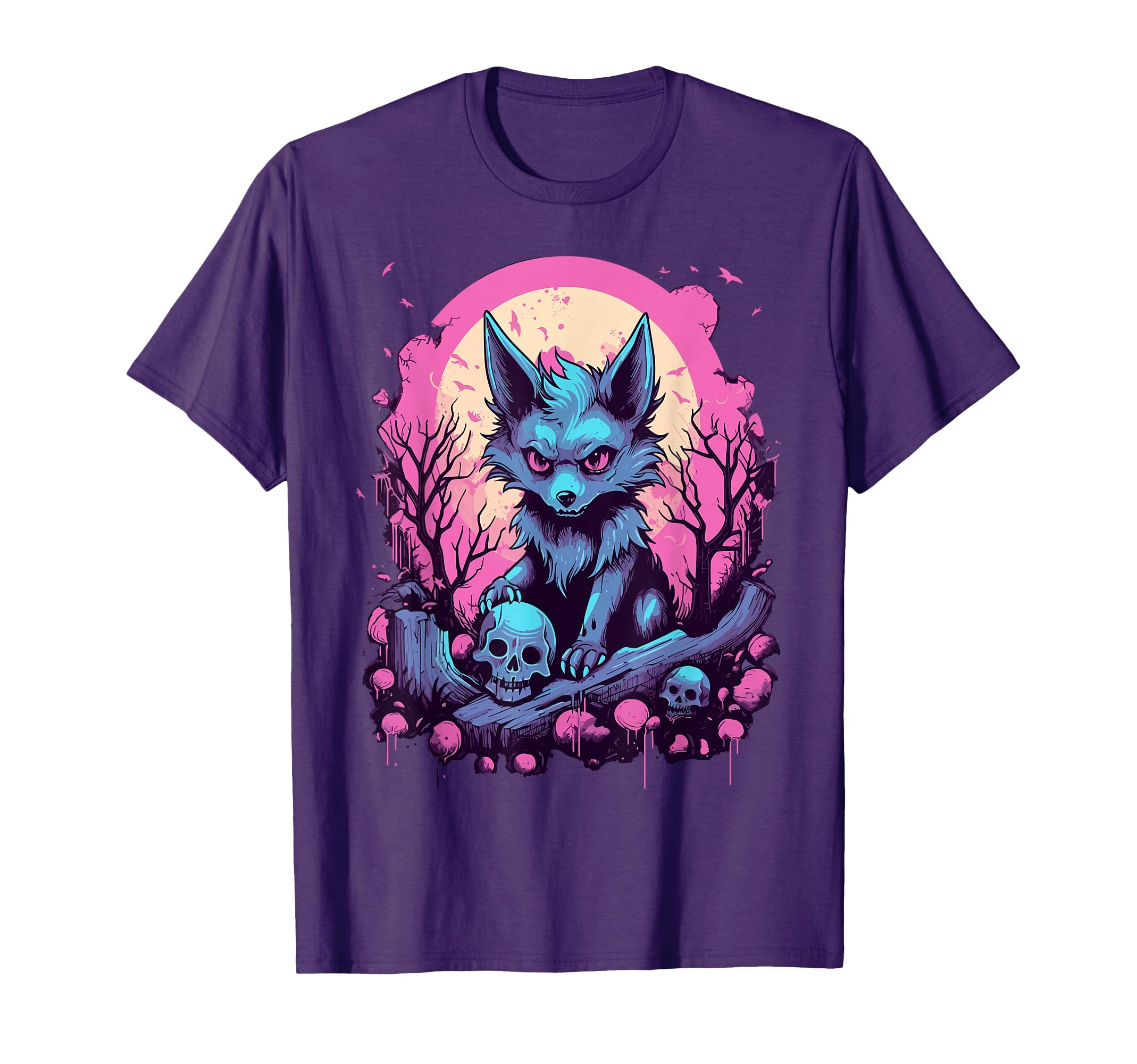 Wolf Pastel Goth Kawaii Creepy Stuff T-Shirt - Fun Novelty Design Unisex - T-Shirt, Sweatshirt, Hoodie