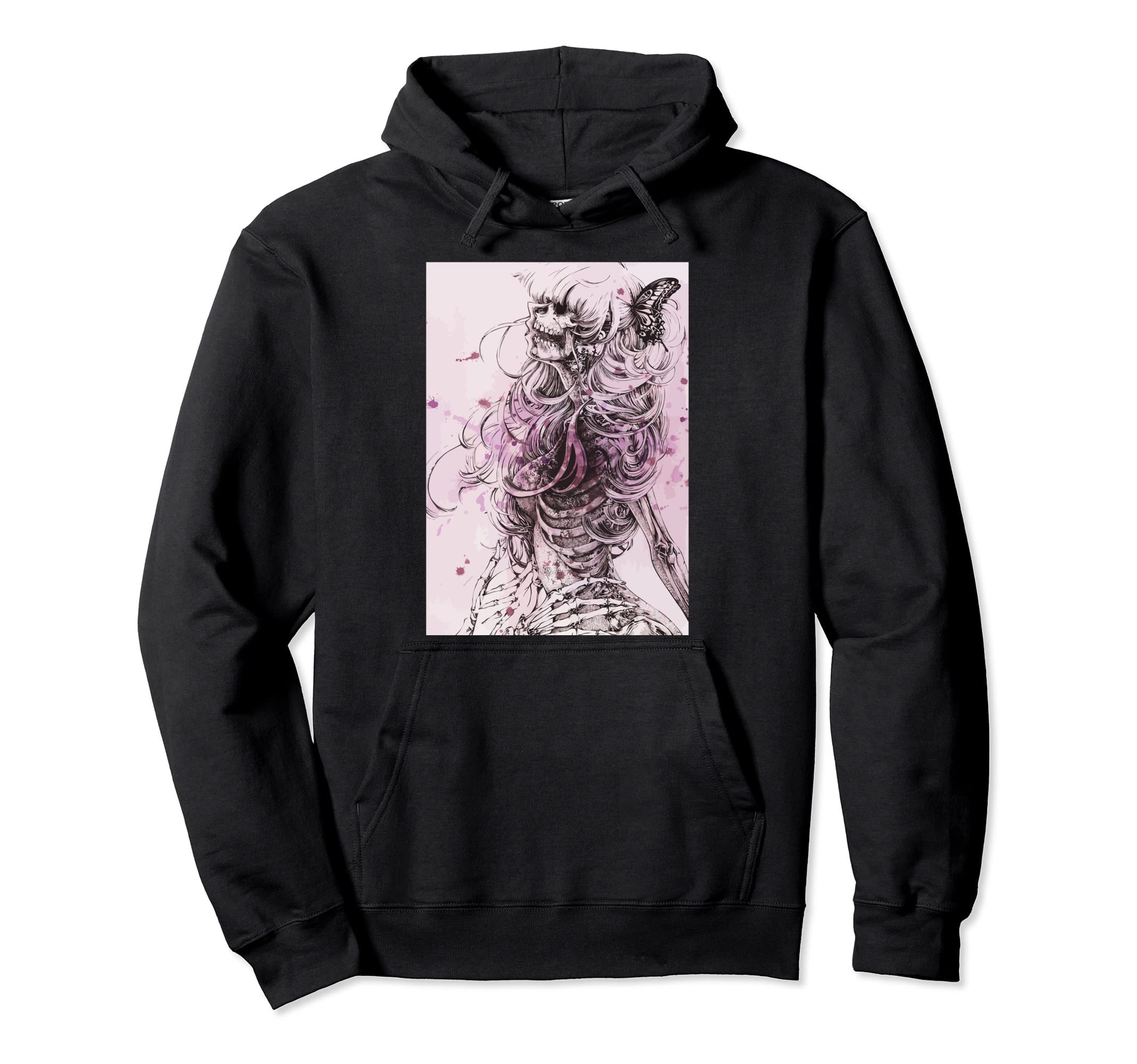 Soft Grunge Female Skeleton Dark Art Hoodie - Streetwear Style Unisex - T-Shirt, Sweatshirt, Hoodie
