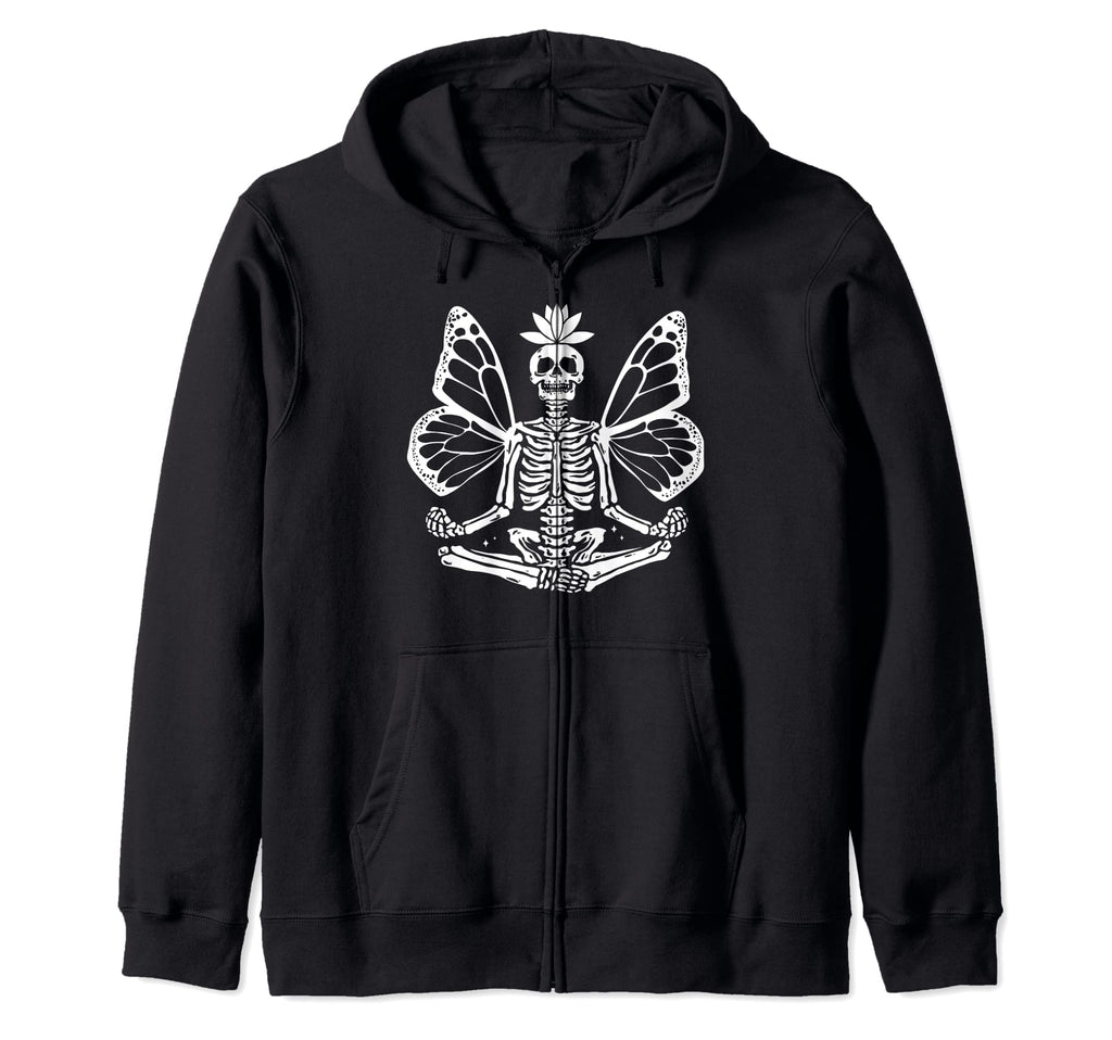 Halloween Skeleton Fairy Vaporwave Hoodie - Trendy Graphic Men Women - T-Shirt, Sweatshirt, Hoodie