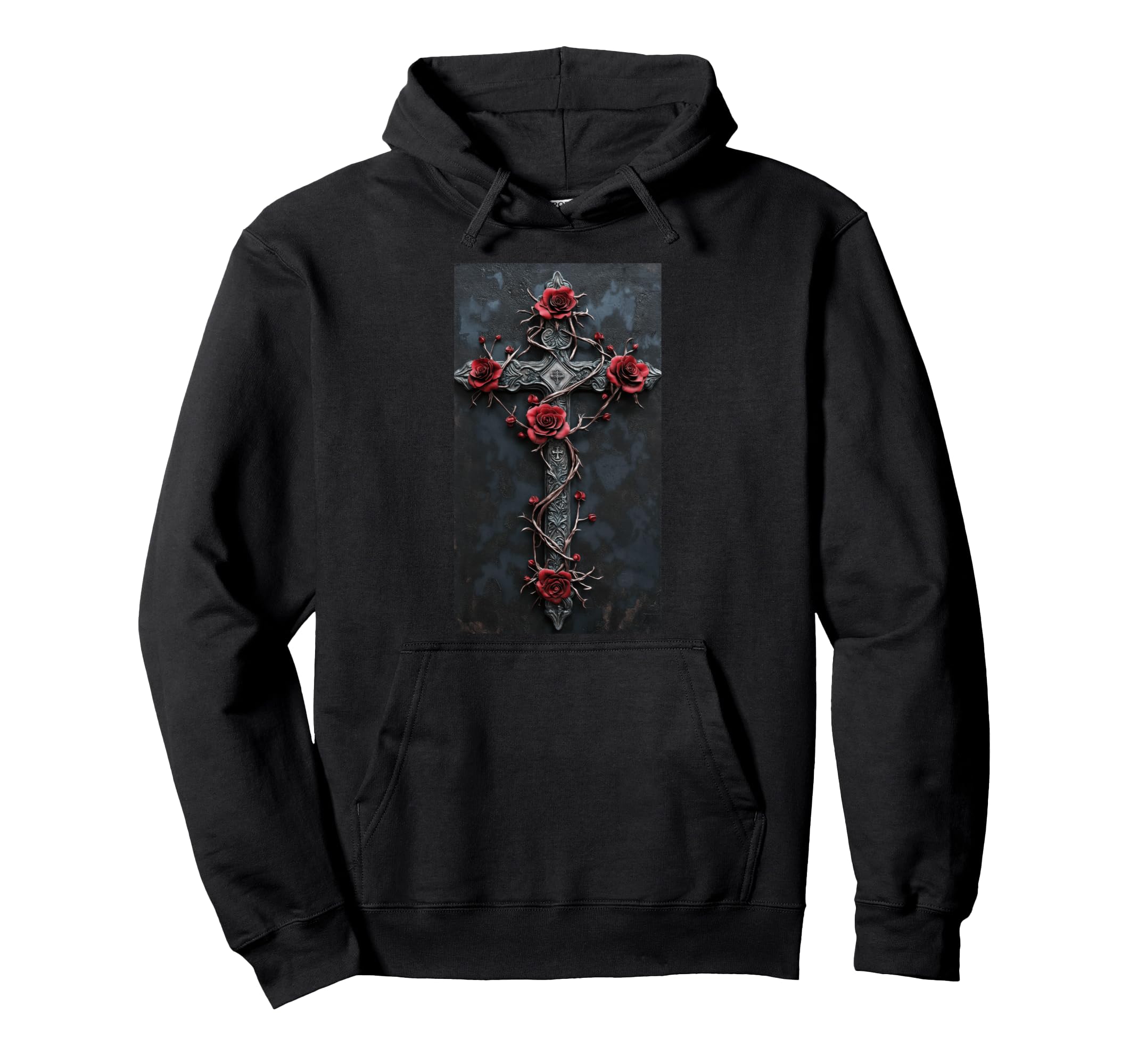 Gothic Cross Grunge Aesthetic Y2K Goth Hoodie - Custom Art Print Unisex - T-Shirt, Sweatshirt, Hoodie