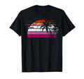 Sunset Palm Trees Lesbian Pride T-Shirt - Custom Art Print Men Women - T-Shirt, Sweatshirt, Hoodie