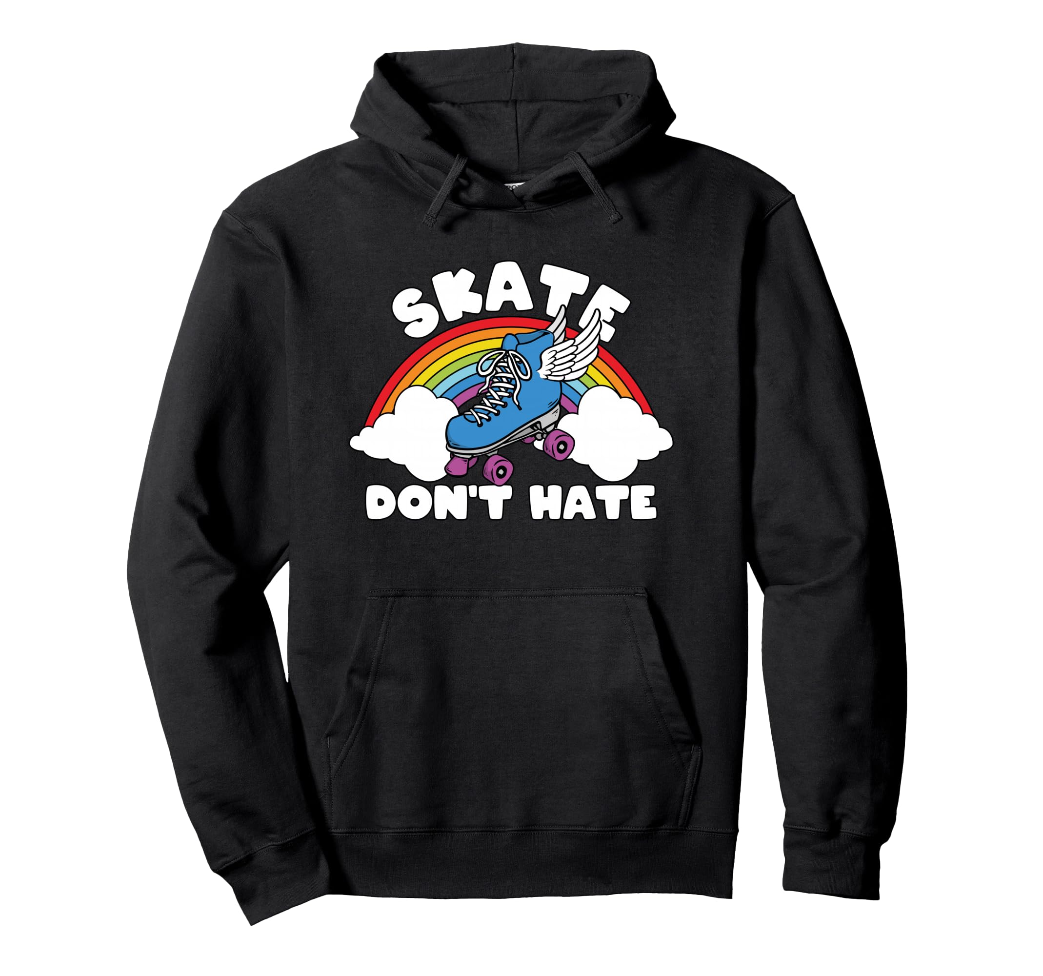 Lgbt Flag Rainbow Skate Dont Hate Hoodie - Custom Art Print Men Women - T-Shirt, Sweatshirt, Hoodie