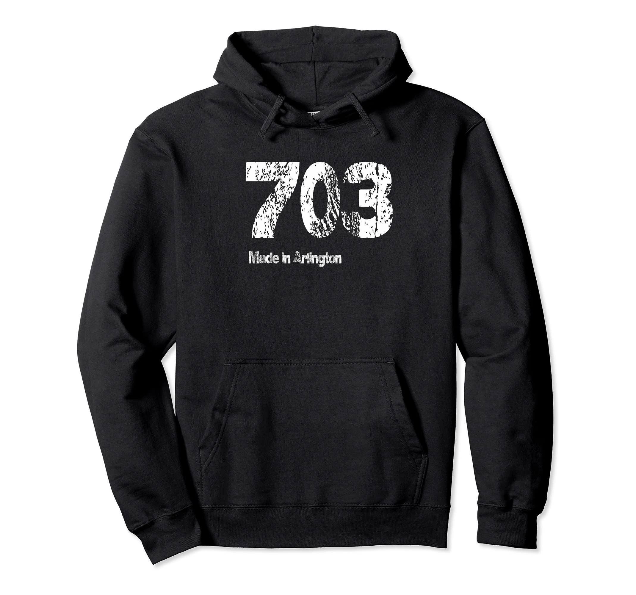 703 Made Arlington Distressed Hoodie - Trendy Graphic for Adults - T-Shirt, Sweatshirt, Hoodie