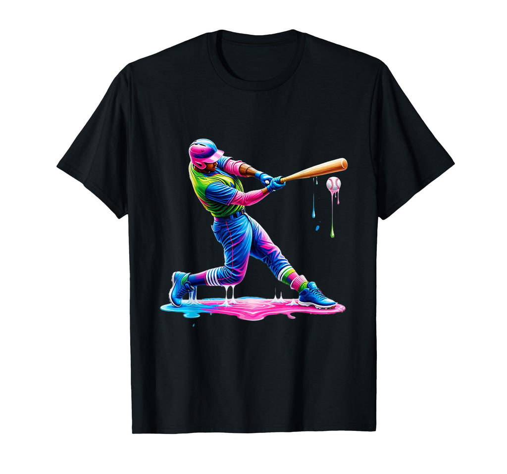 Baseball Player Drip Ice Cream Drip T-Shirt - Custom Art Print Men Women - T-Shirt, Sweatshirt, Hoodie
