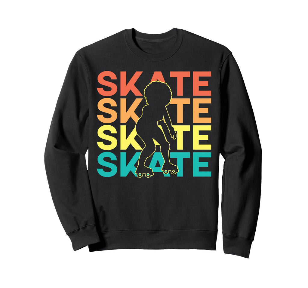 Roller Skating Skate 1970S Black Sweatshirt - Fun Novelty Design Unisex - T-Shirt, Sweatshirt, Hoodie