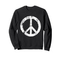 Distressed Peace Sign Sweatshirt - Fun Novelty Design Men Women - T-Shirt, Sweatshirt, Hoodie