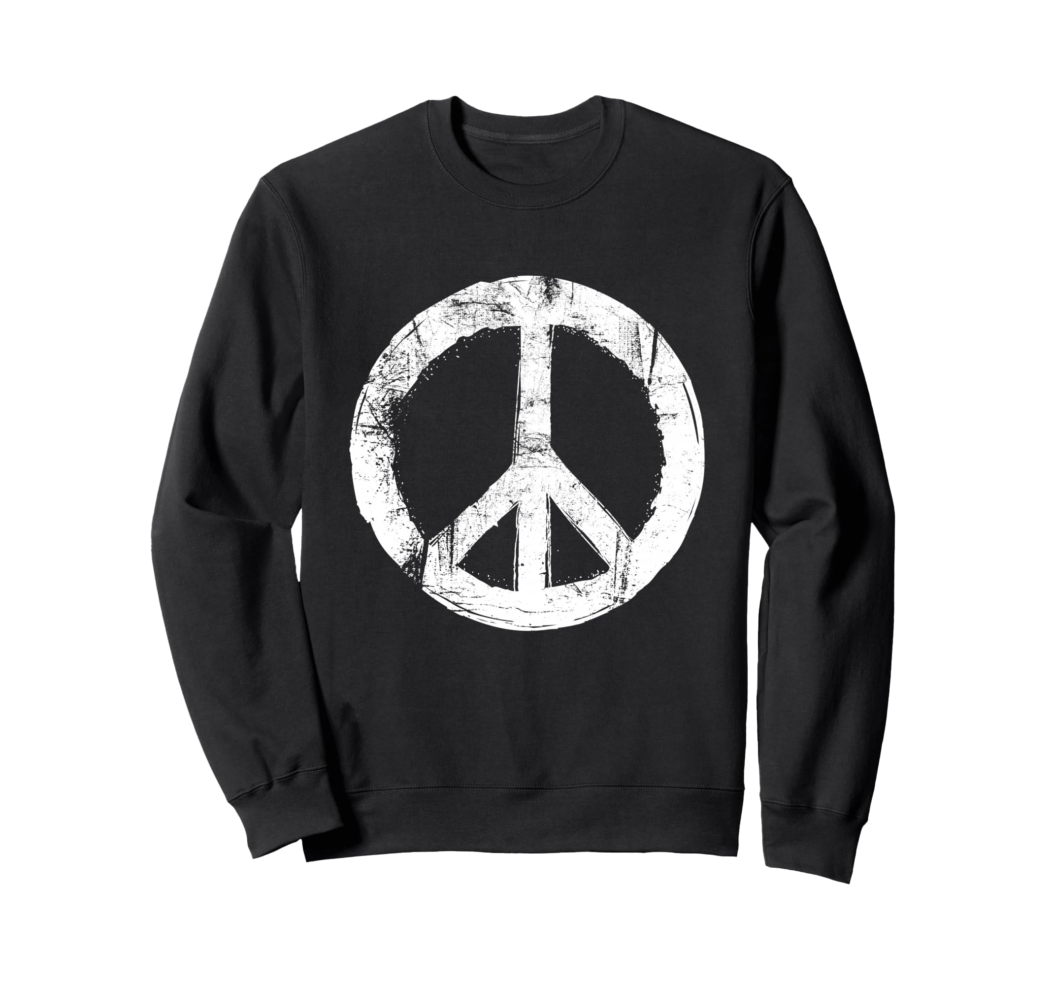 Distressed Peace Sign Sweatshirt - Fun Novelty Design Men Women - T-Shirt, Sweatshirt, Hoodie