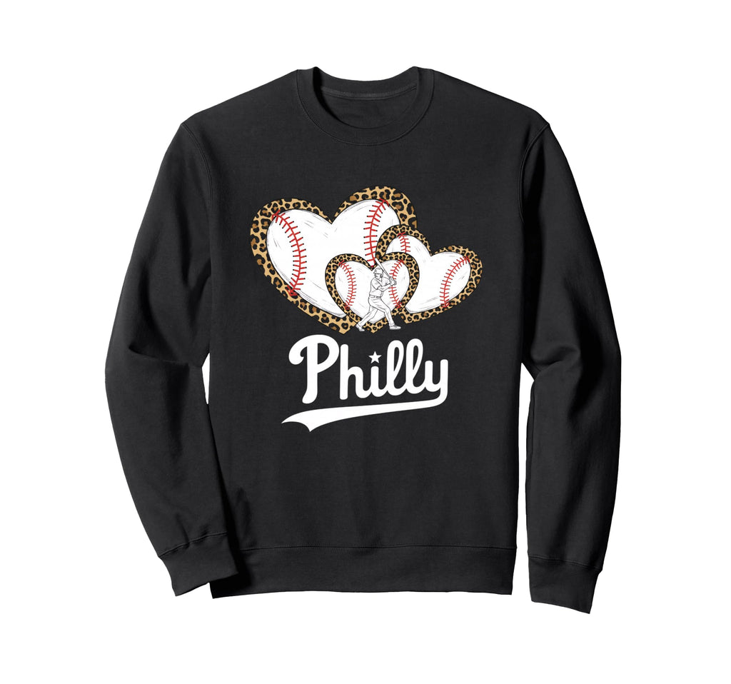 Leopard Baseball Heart Baseball Mom Sweatshirt - Custom Art Print Unisex - T-Shirt, Sweatshirt, Hoodie