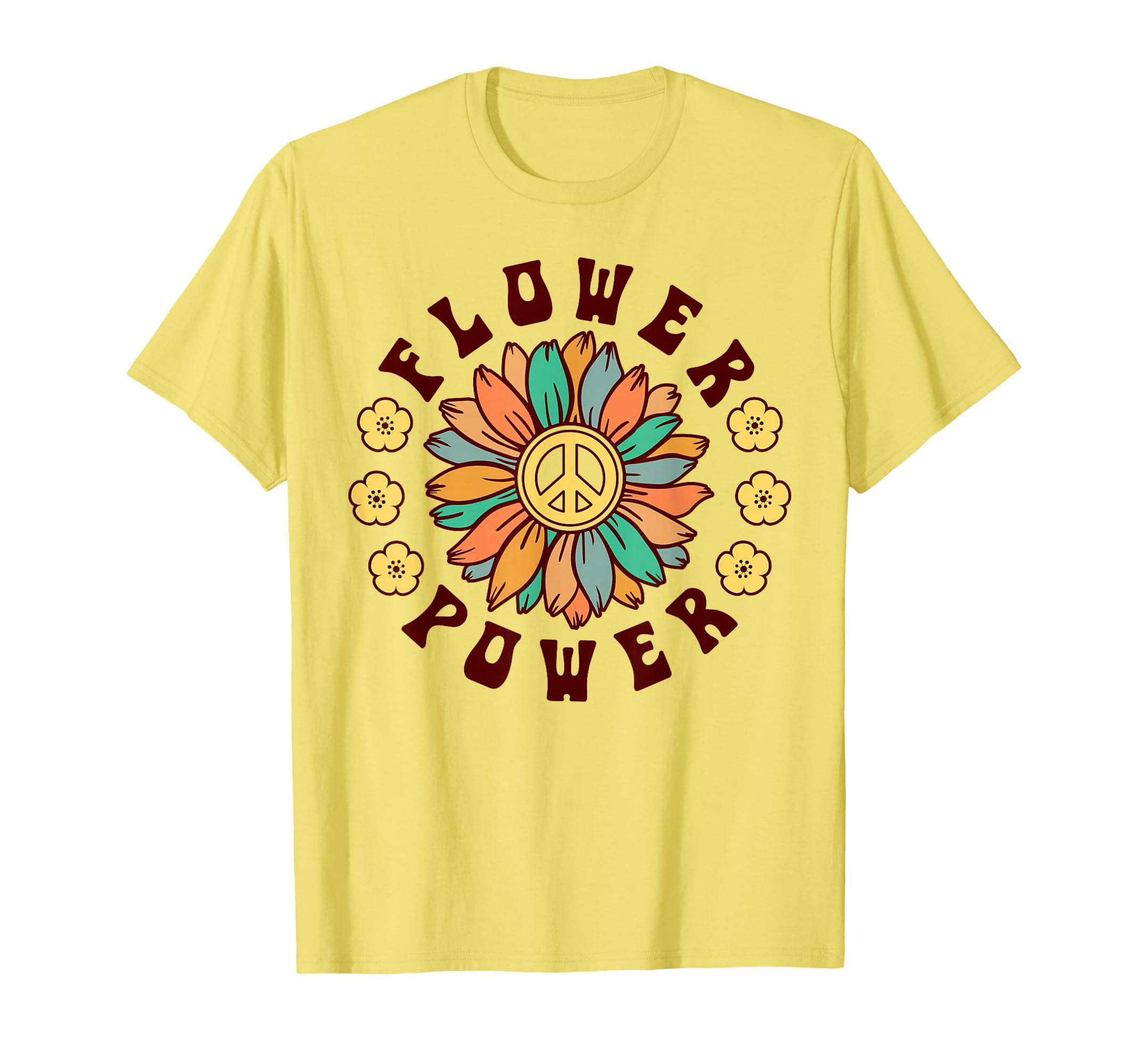 Flower Power Hippie 60S 70S Sunflower T-Shirt - Minimalist Print Men Women - T-Shirt, Sweatshirt, Hoodie