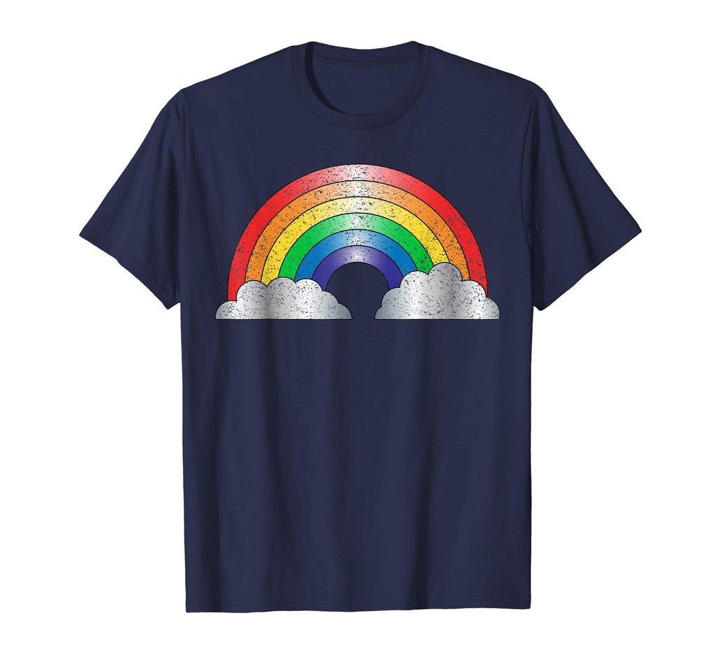 Rainbow And Clouds Distressed T-Shirt - Unique Graphic Unisex - T-Shirt, Sweatshirt, Hoodie