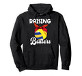 Raising Ballers Softball Volleyball Hoodie - Custom Art Print for Adults - T-Shirt, Sweatshirt, Hoodie