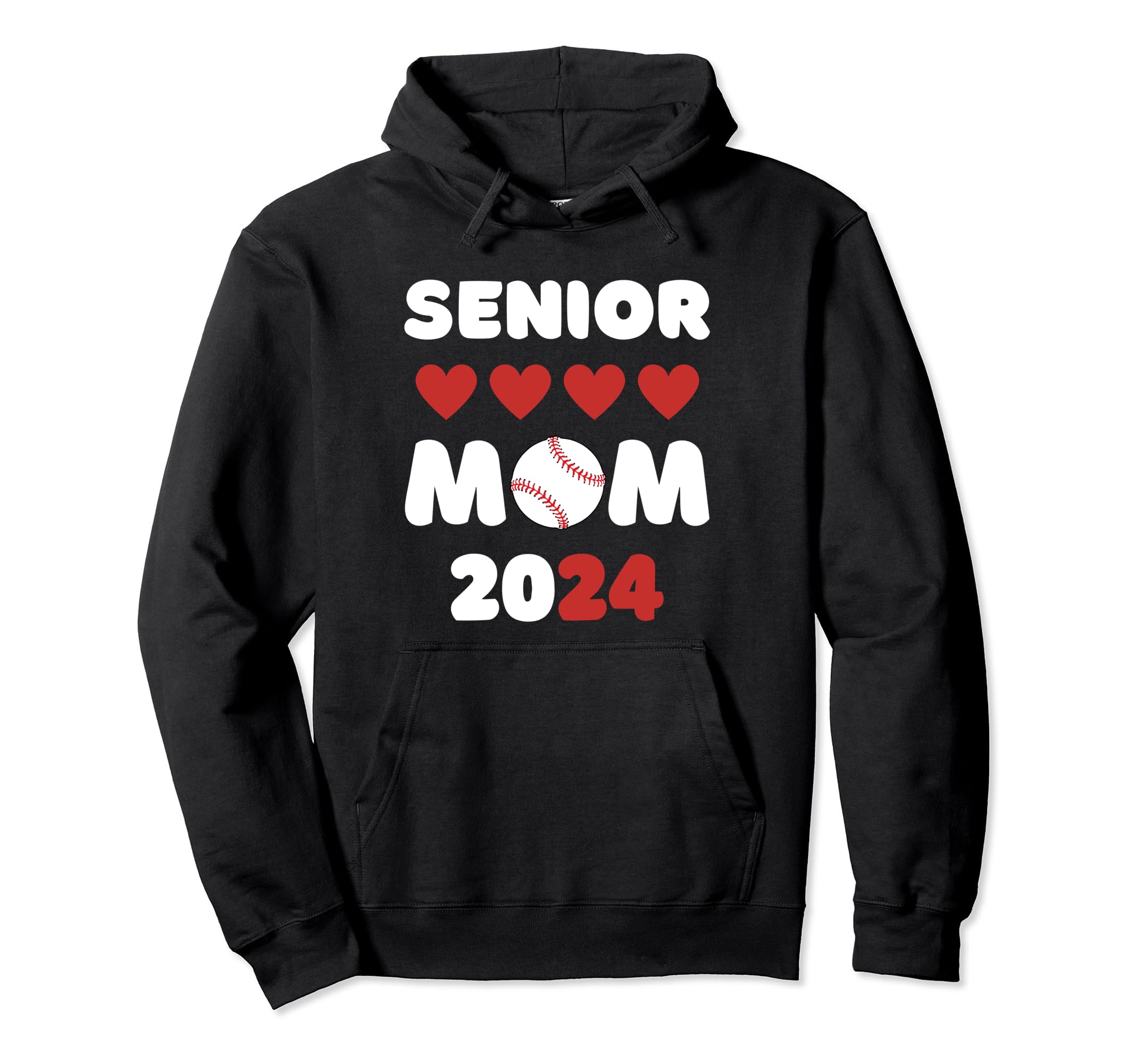 Senior Mom Class 2024 Baseball Mom Hoodie - Custom Art Print for Adults - T-Shirt, Sweatshirt, Hoodie