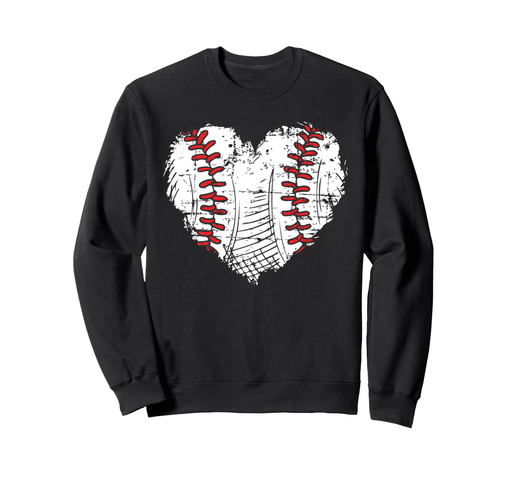 Grunge Heart Baseball Stitching Love Sweatshirt - Trendy Graphic Unisex - T-Shirt, Sweatshirt, Hoodie