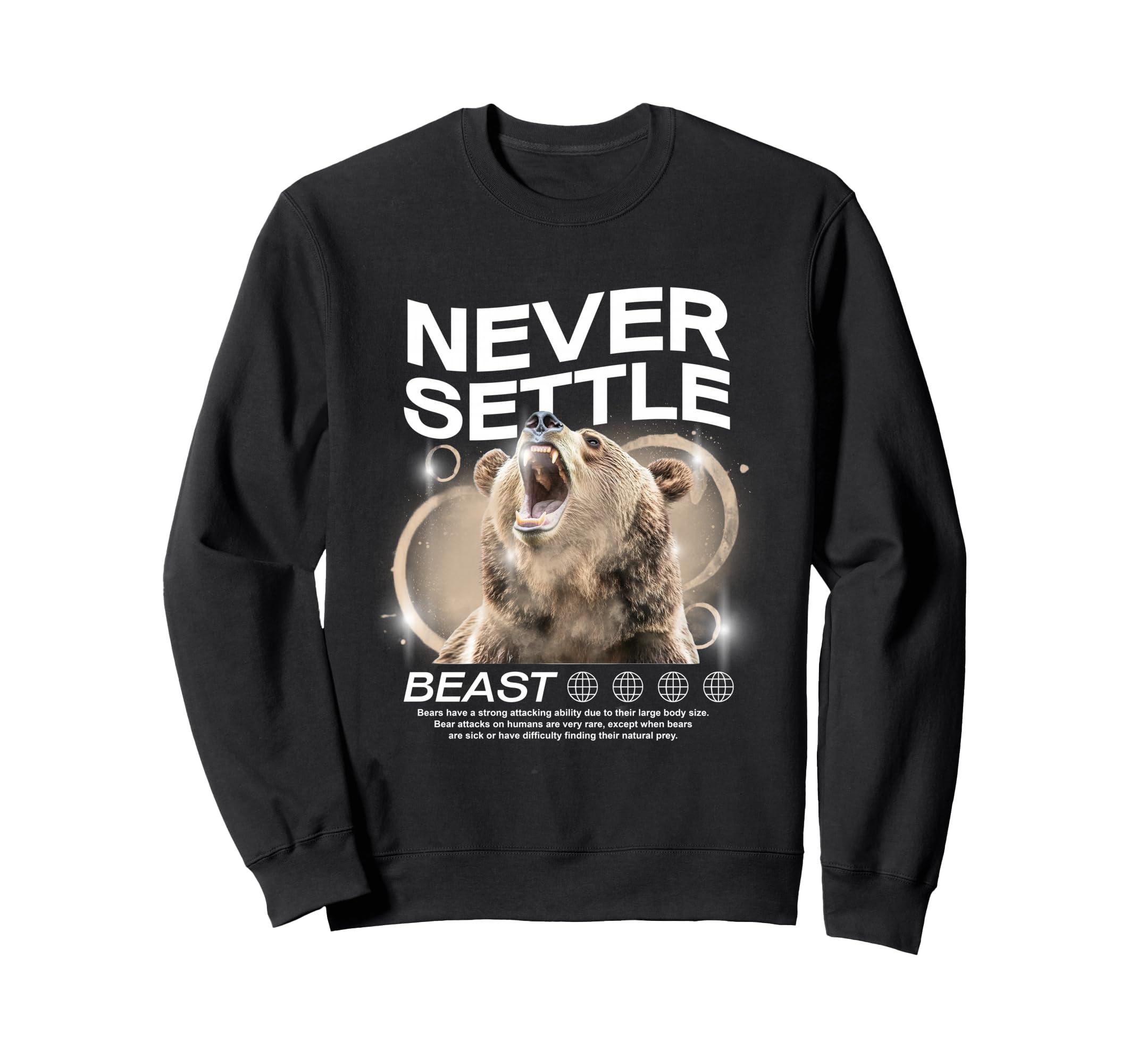 Y2K Never Settle Bold Urban Sweatshirt - Novelty Apparel Men Women - T-Shirt, Sweatshirt, Hoodie