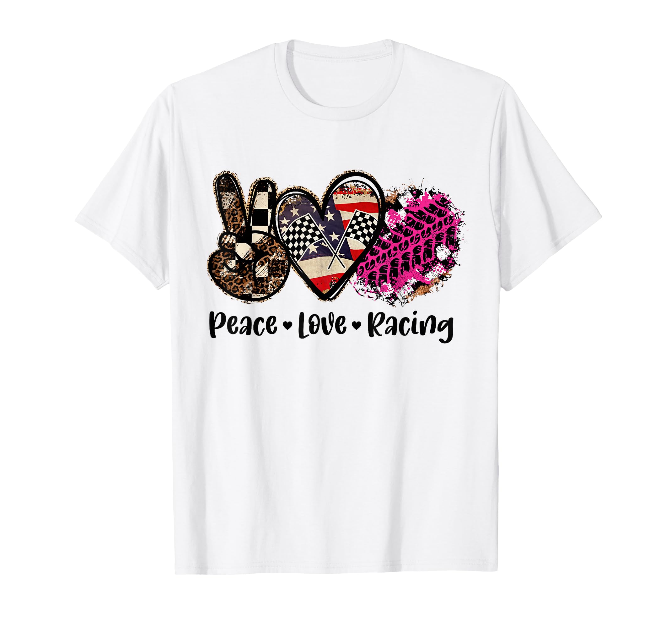 Peace Love Racing T-Shirt - Unique Graphic Men Women - T-Shirt, Sweatshirt, Hoodie