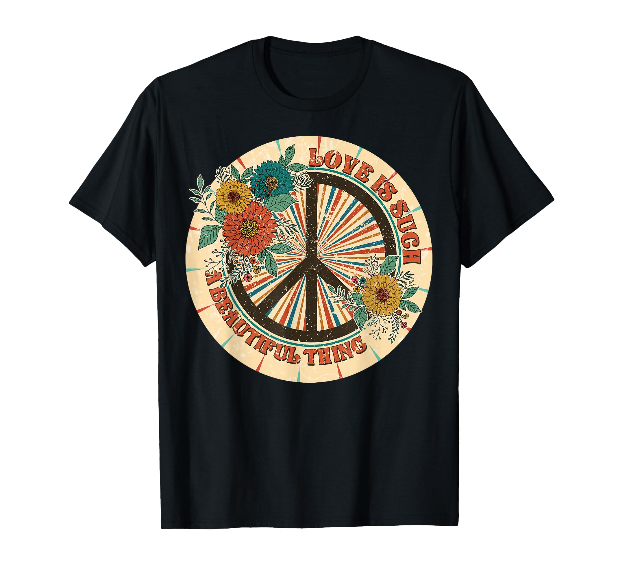 Peace Sign Floral Boho Hippie T-Shirt - Novelty Apparel Men Women - T-Shirt, Sweatshirt, Hoodie