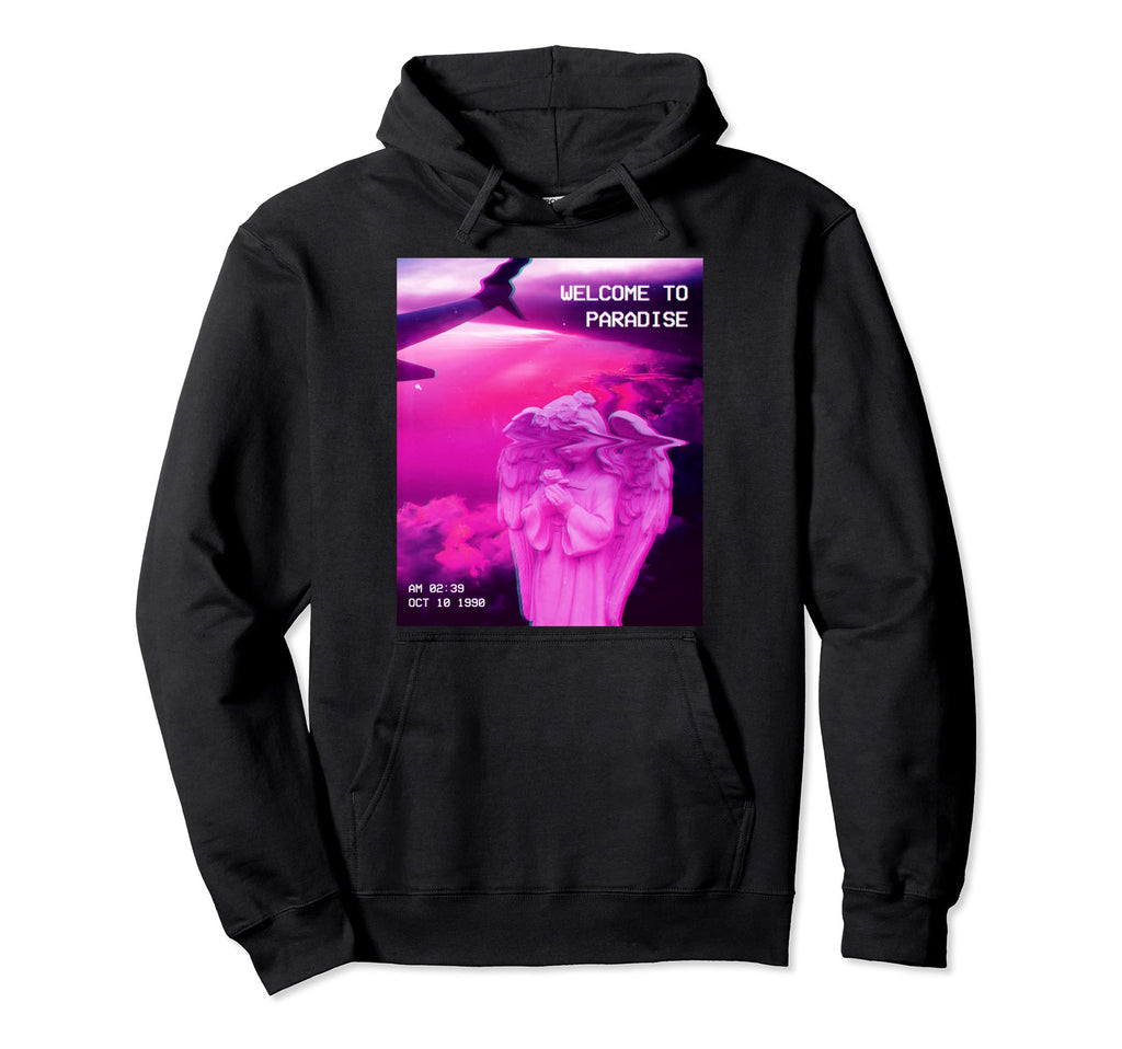Aesthetic Vaporwave Angel Statue Hoodie - Custom Art Print for Adults - T-Shirt, Sweatshirt, Hoodie