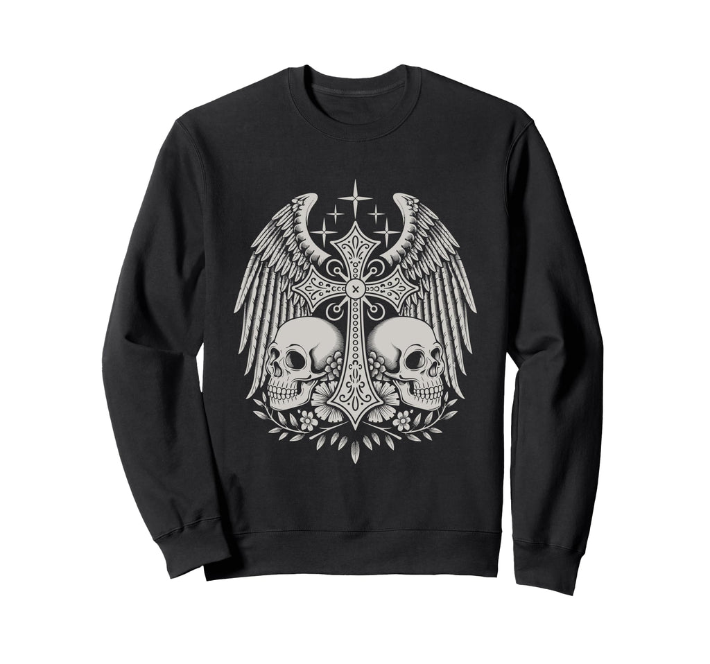 Y2K Grunge Aesthetic Alt Goth Skull Sweatshirt - Unique Graphic Men Women - T-Shirt, Sweatshirt, Hoodie