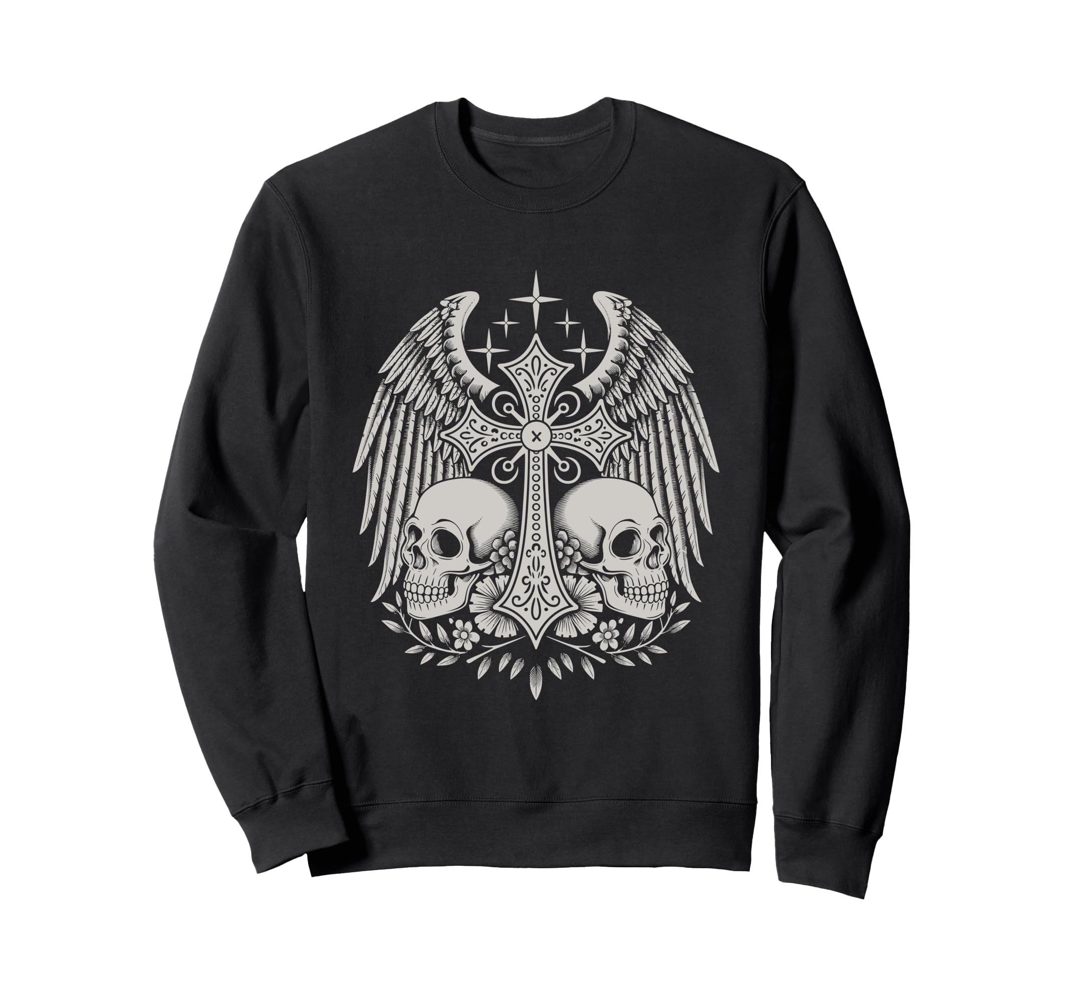 Y2K Grunge Aesthetic Alt Goth Skull Sweatshirt - Unique Graphic Men Women - T-Shirt, Sweatshirt, Hoodie