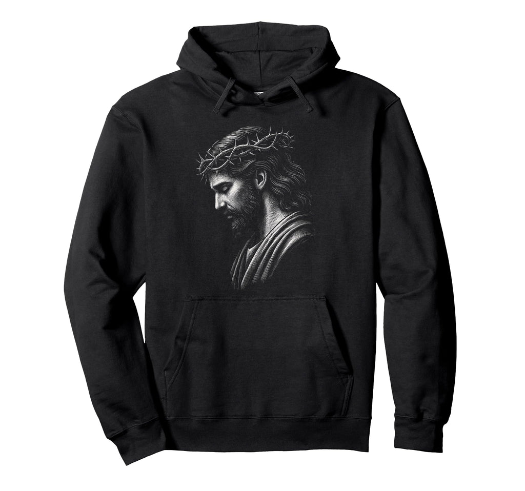 Jesus Face 90S Grunge Jesus Christ Hoodie - Minimalist Print for Adults - T-Shirt, Sweatshirt, Hoodie