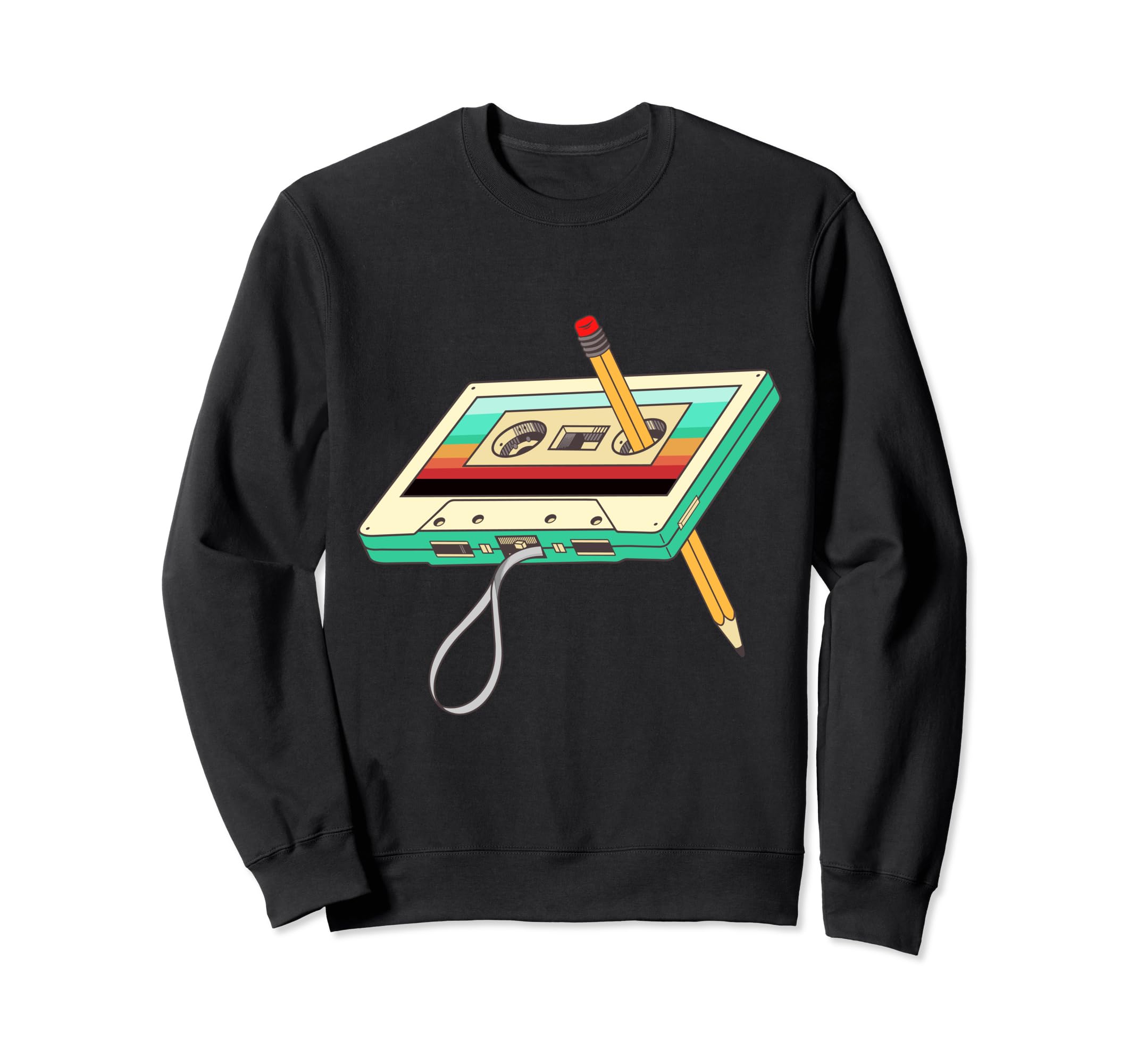80S Cassette Tape Pencil 1980S Sweatshirt - Fun Novelty Design Men Women - T-Shirt, Sweatshirt, Hoodie