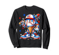 Baseball Usa Flag 4Th July Ice Sweatshirt - Trendy Graphic for Adults - T-Shirt, Sweatshirt, Hoodie
