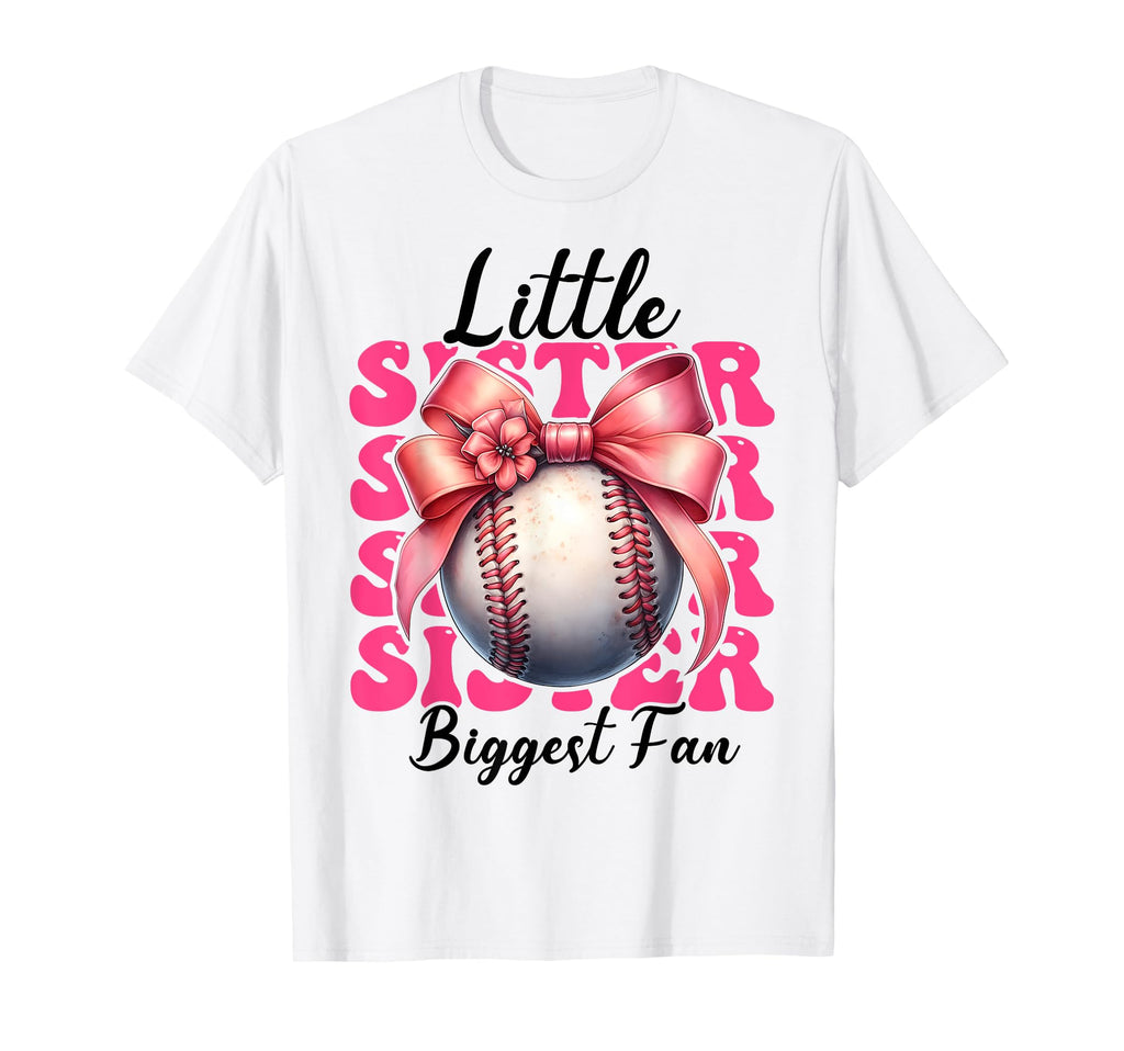 Baseball Sister Coquette Bow Little T-Shirt - Unique Graphic Men Women - T-Shirt, Sweatshirt, Hoodie