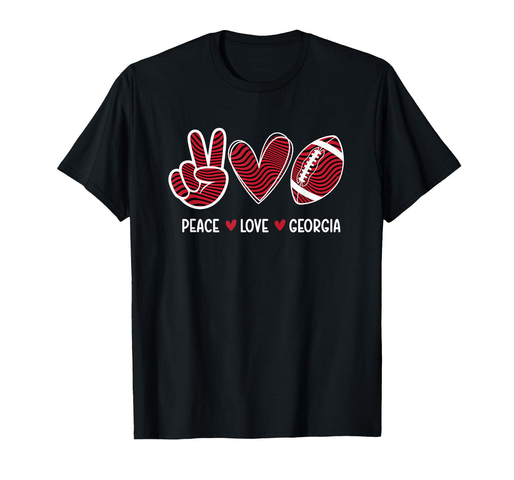 Peace Love Georgia Georgia Football T-Shirt - Minimalist Print Unisex - T-Shirt, Sweatshirt, Hoodie