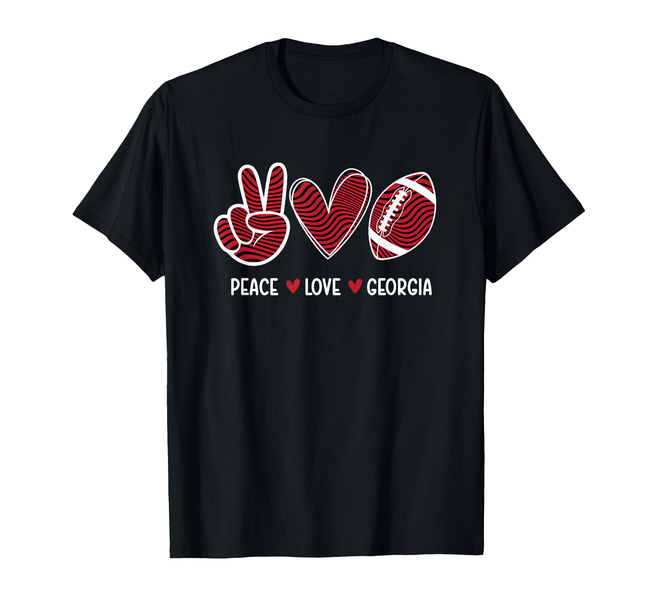 Peace Love Georgia Georgia Football T-Shirt - Minimalist Print Unisex - T-Shirt, Sweatshirt, Hoodie