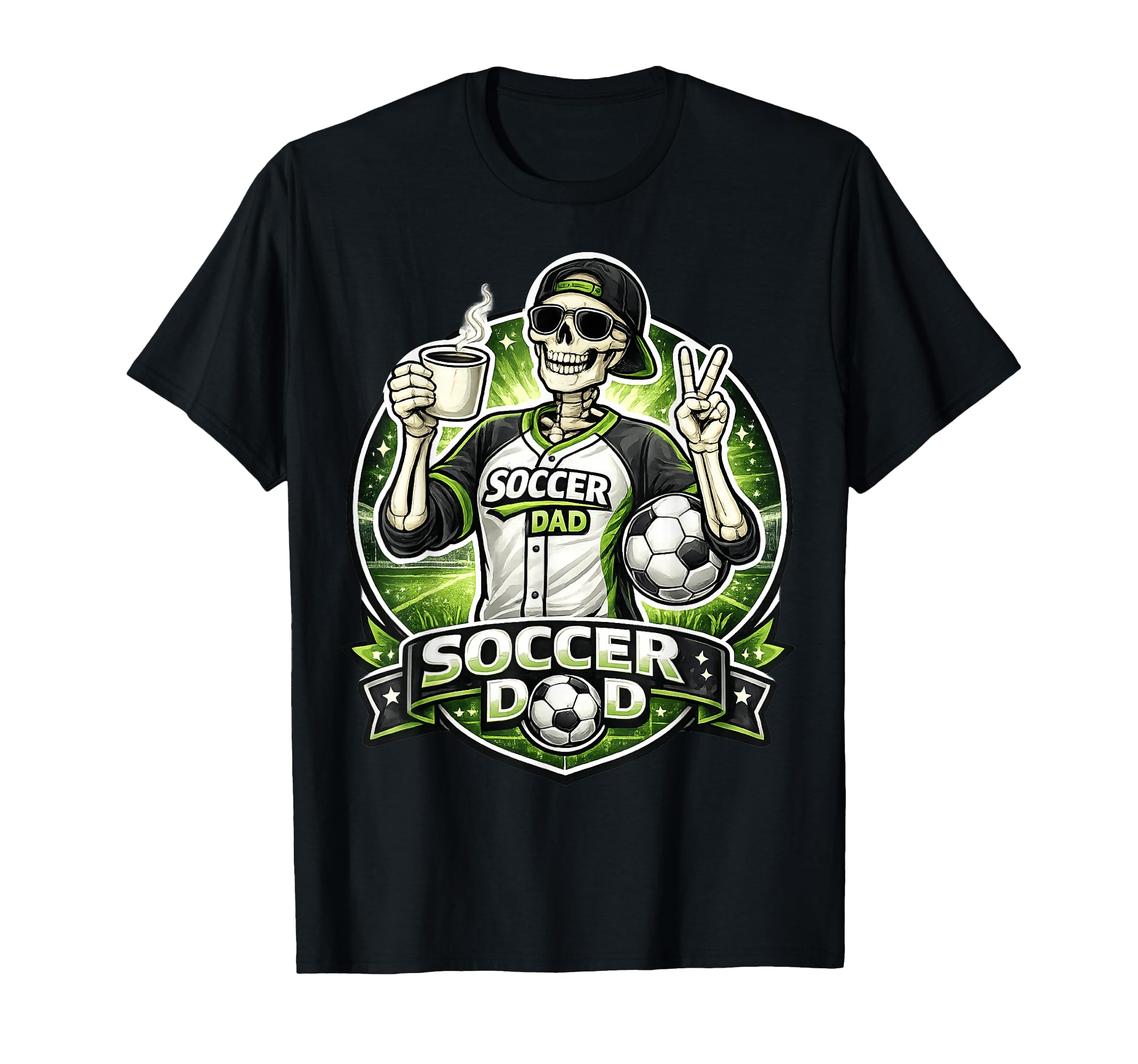 Soccer Dad Funny Game Day Skeleton T-Shirt - Custom Art Print Men Women - T-Shirt, Sweatshirt, Hoodie