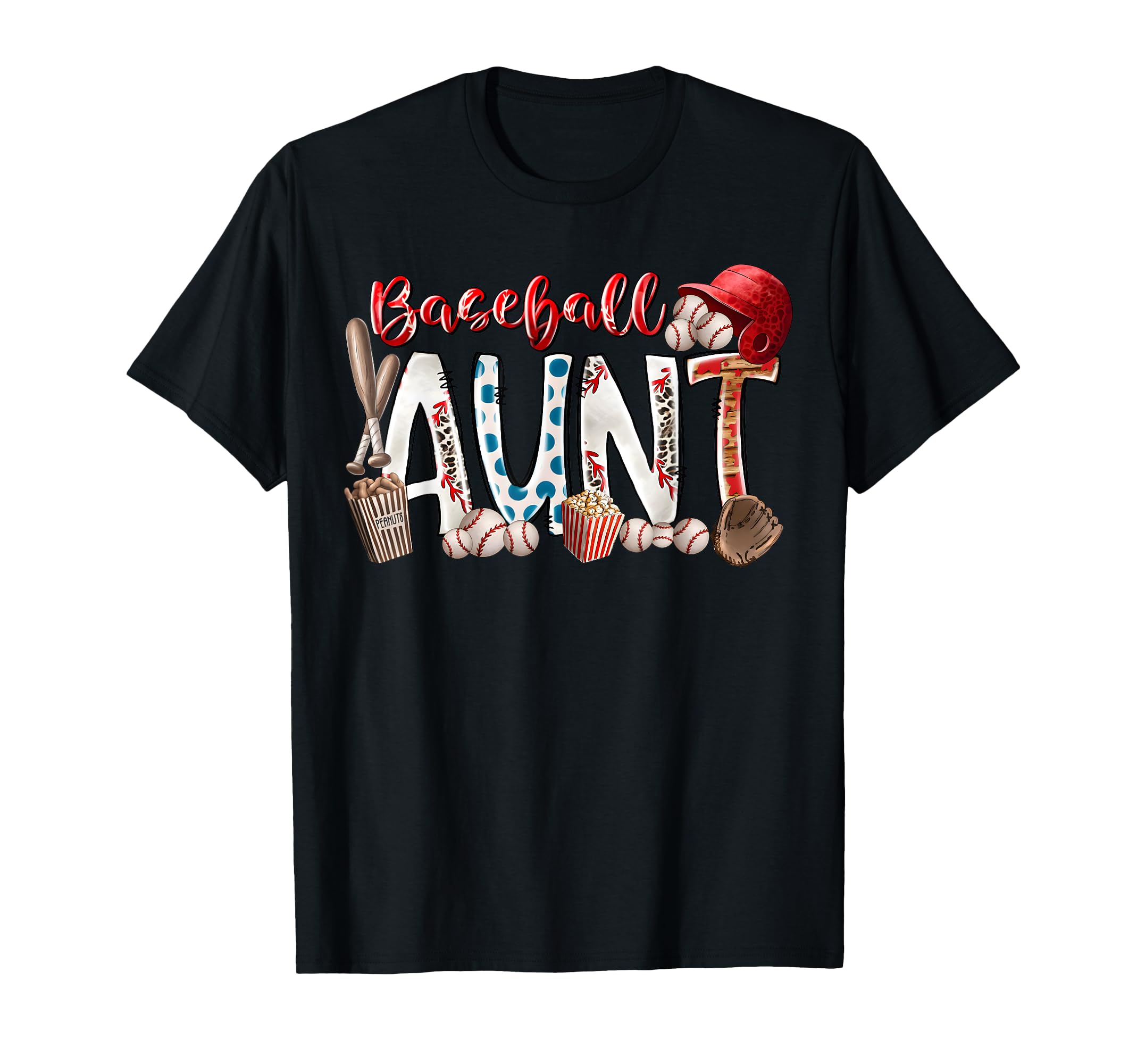 Leopard Baseball Aunt Aunt Baseball T-Shirt - Novelty Apparel for Adults - T-Shirt, Sweatshirt, Hoodie
