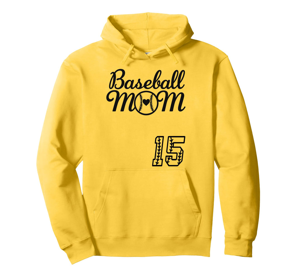 Baseball Mom Jersey 15 Baseball Favorite Hoodie - Custom Art Print Unisex - T-Shirt, Sweatshirt, Hoodie