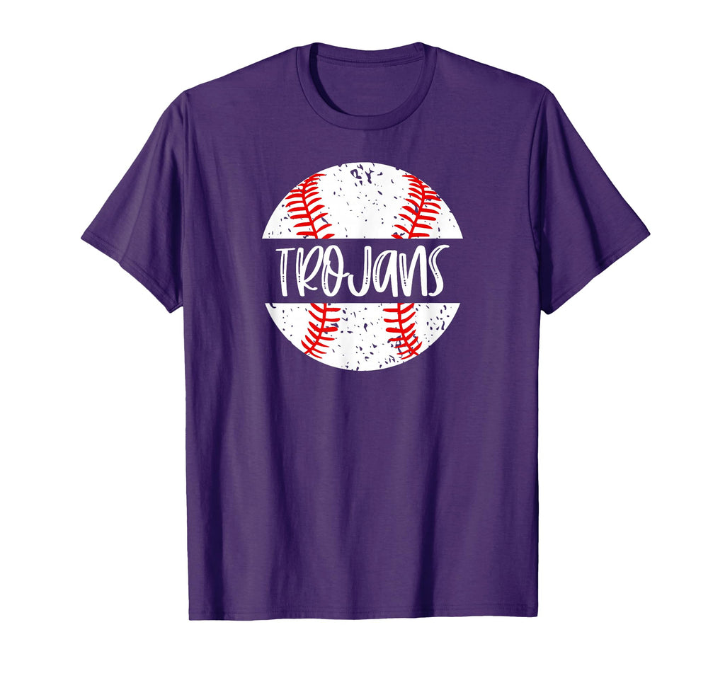 Trojans Baseball Team Mascot School T-Shirt - Trendy Graphic Men Women - T-Shirt, Sweatshirt, Hoodie