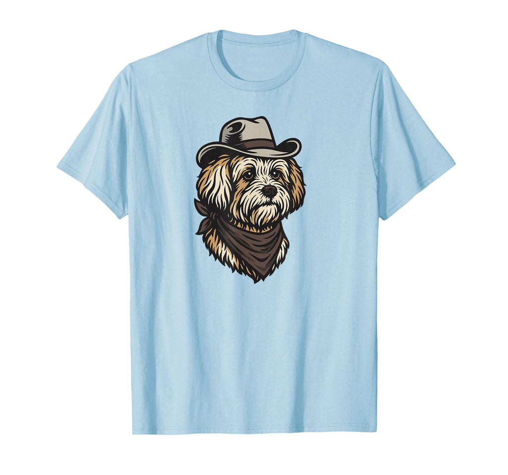 Funny Cowboy Havanese Drawing T-Shirt - Casual Everyday Wear for Adults - T-Shirt, Sweatshirt, Hoodie