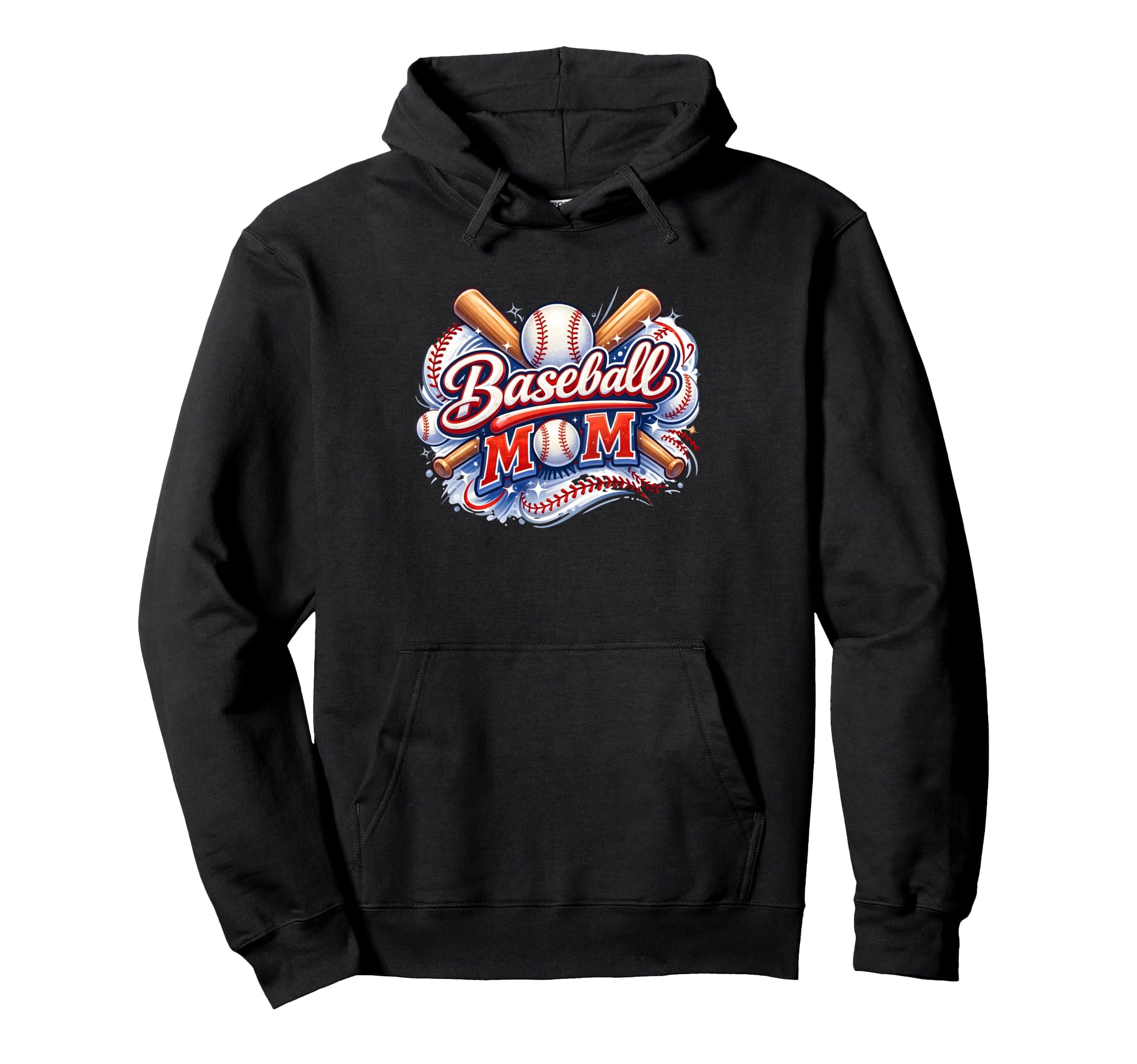 Baseball Mom Sports Moms Fun Hoodie - Fun Novelty Design for Adults - T-Shirt, Sweatshirt, Hoodie